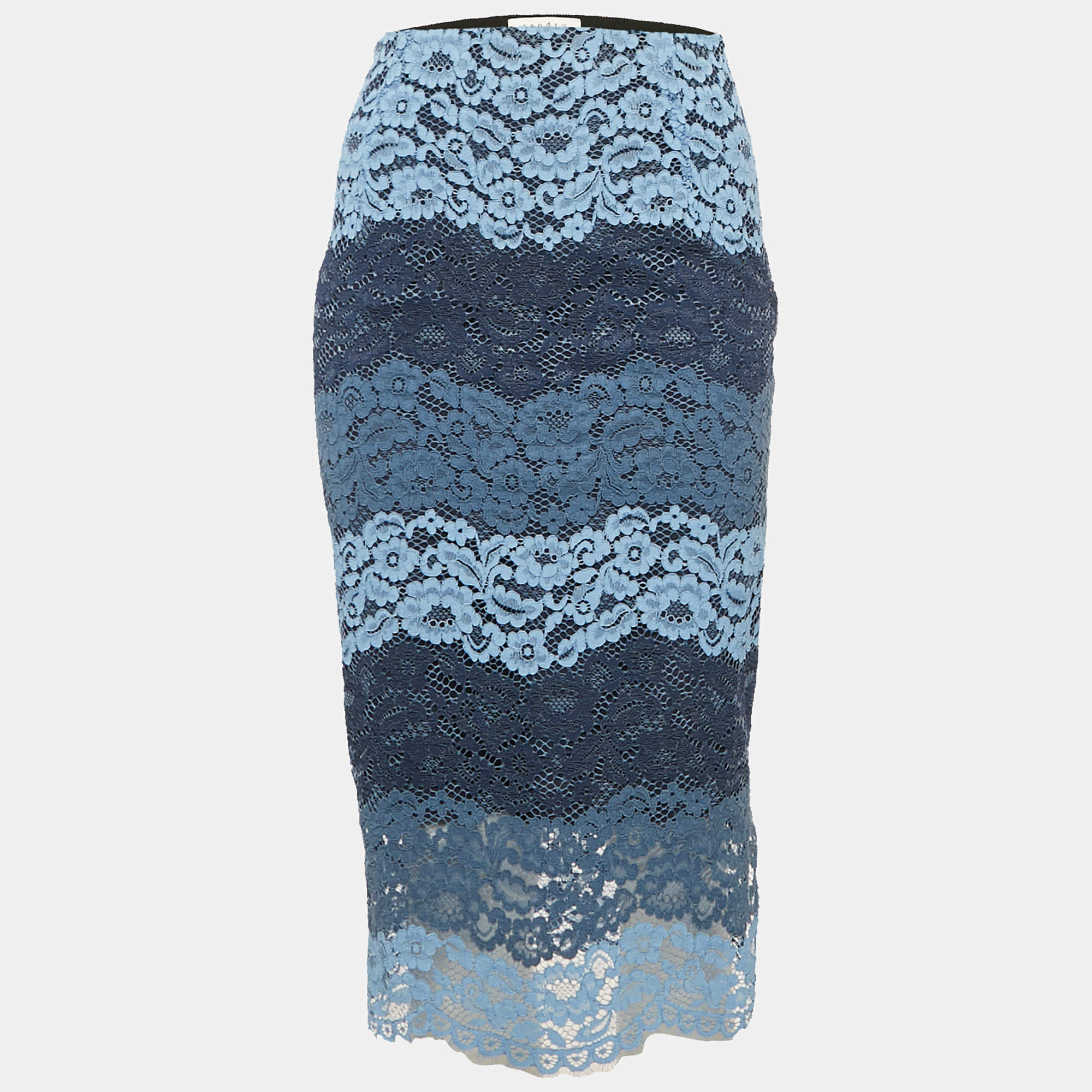Sandro Blue Lace Midi Skirt S