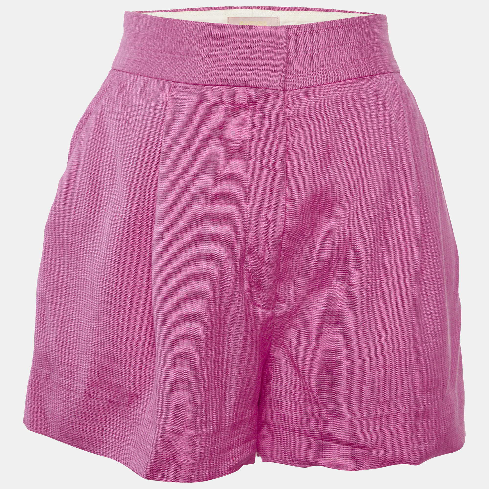Pre Owned Sandro Pink Crepe Pleated Shorts S