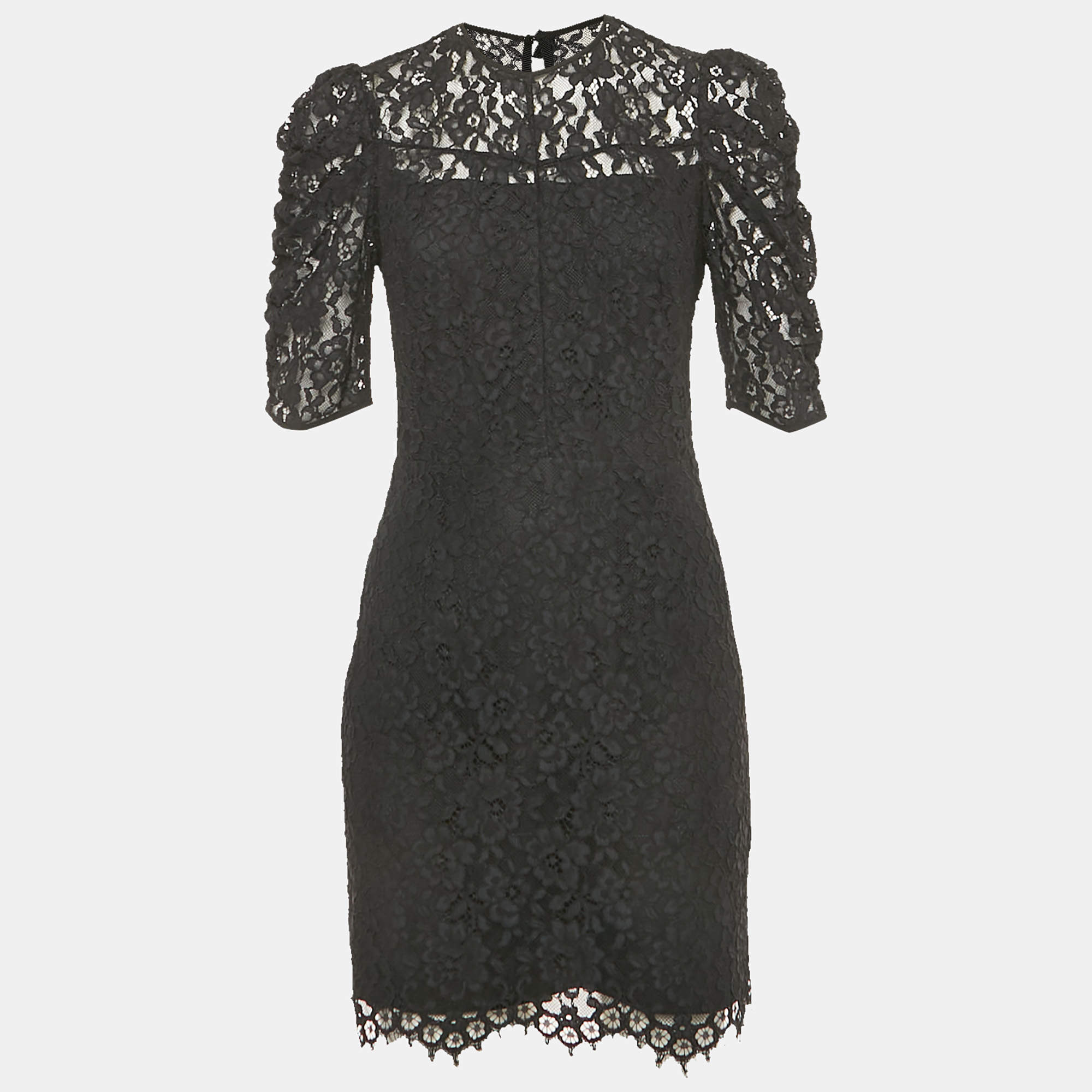 مملوكة مسبقًا Sandro Black Lace Mini Dress S 