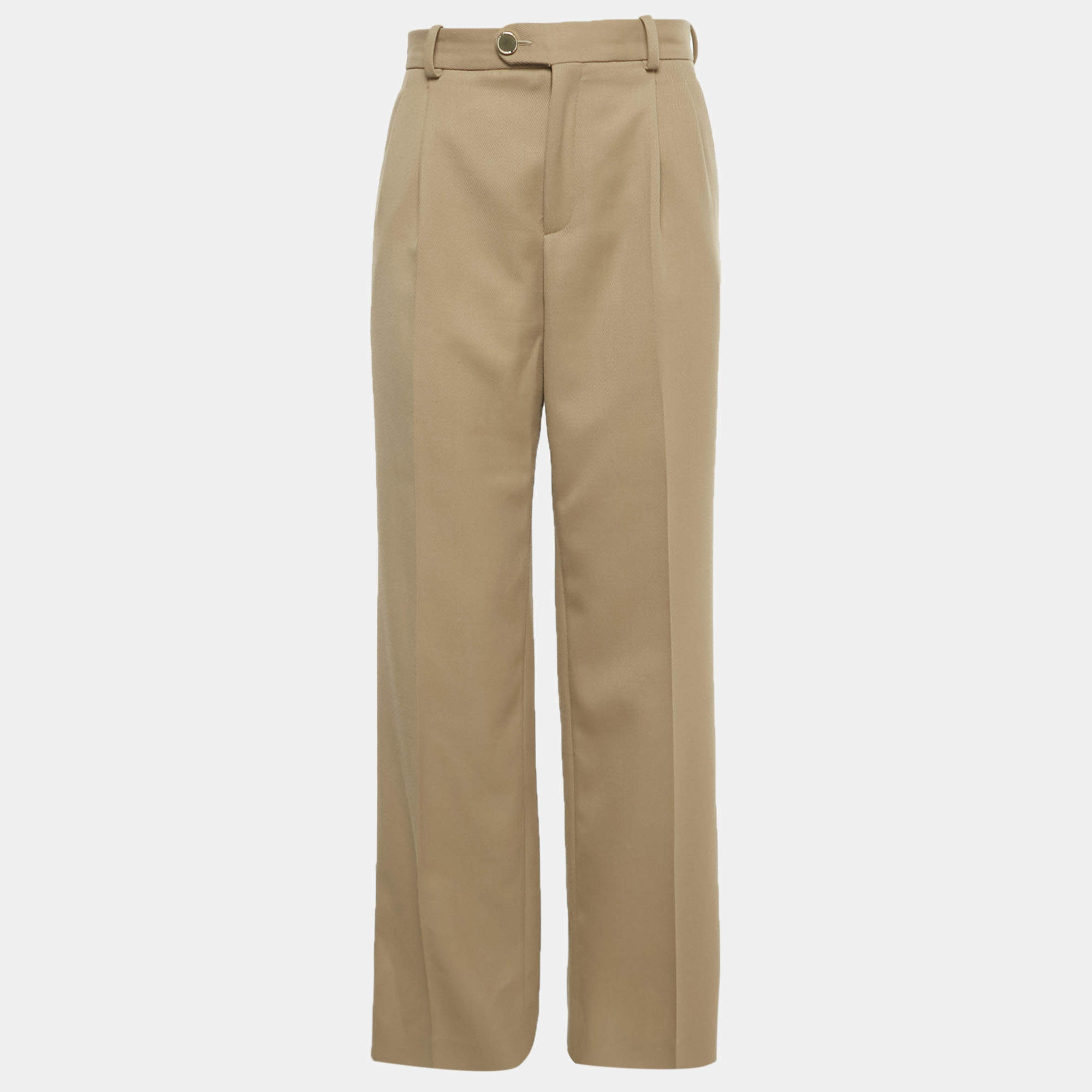 Pre Owned Sandro Beige Gabardine Trousers S