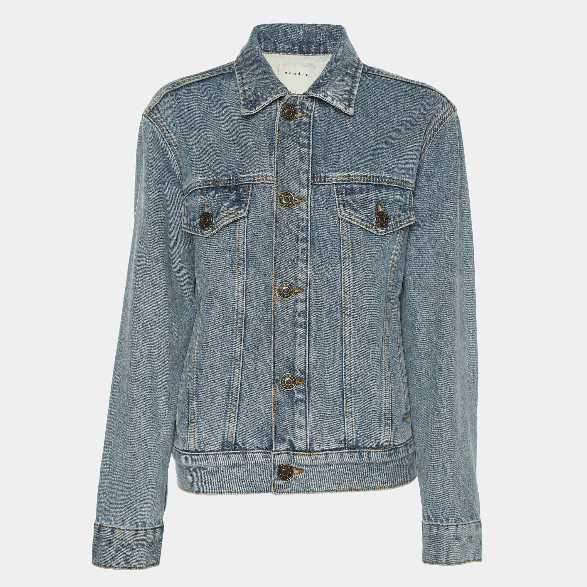 Pre Owned Sandro Blue Denim Jacket S