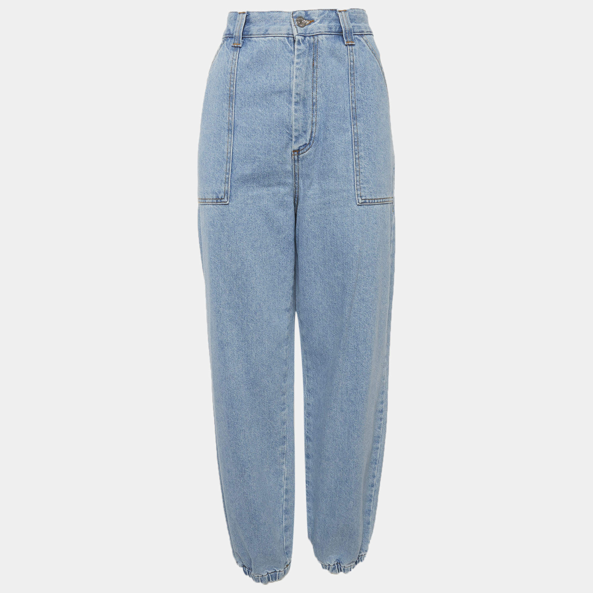مملوكة مسبقًا Sandro Blue Denim Cuffed Hem Jeans XL/Wait 33"