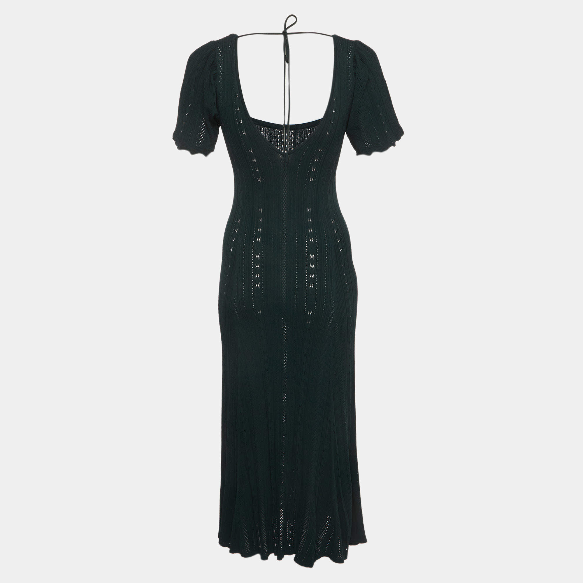 Sandro Black Rib Knit Ruffled Short Dress M Sandro | TLC US