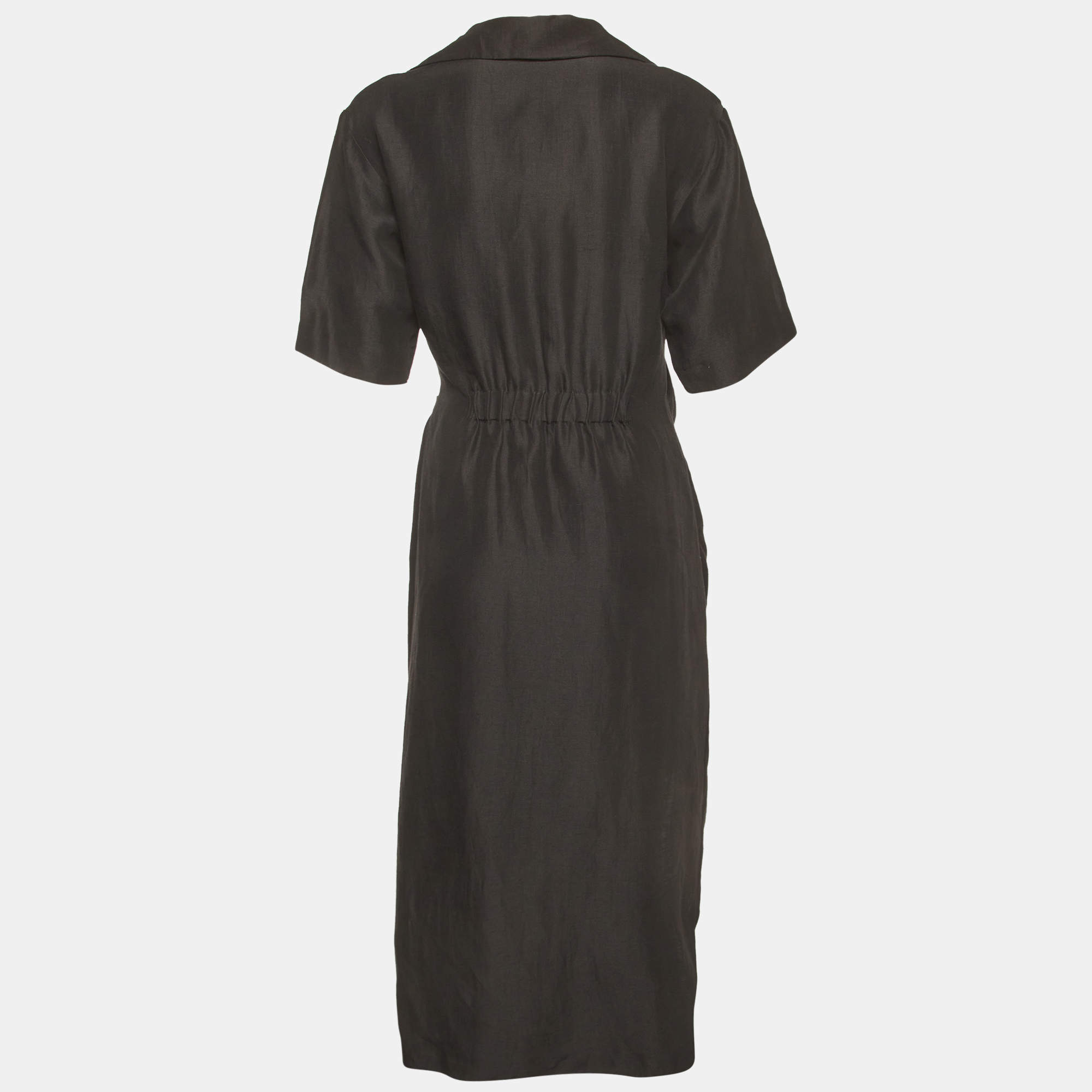 white midi dress knit White Ribbed Knit Long Sleeves Dress Medium main image 1
