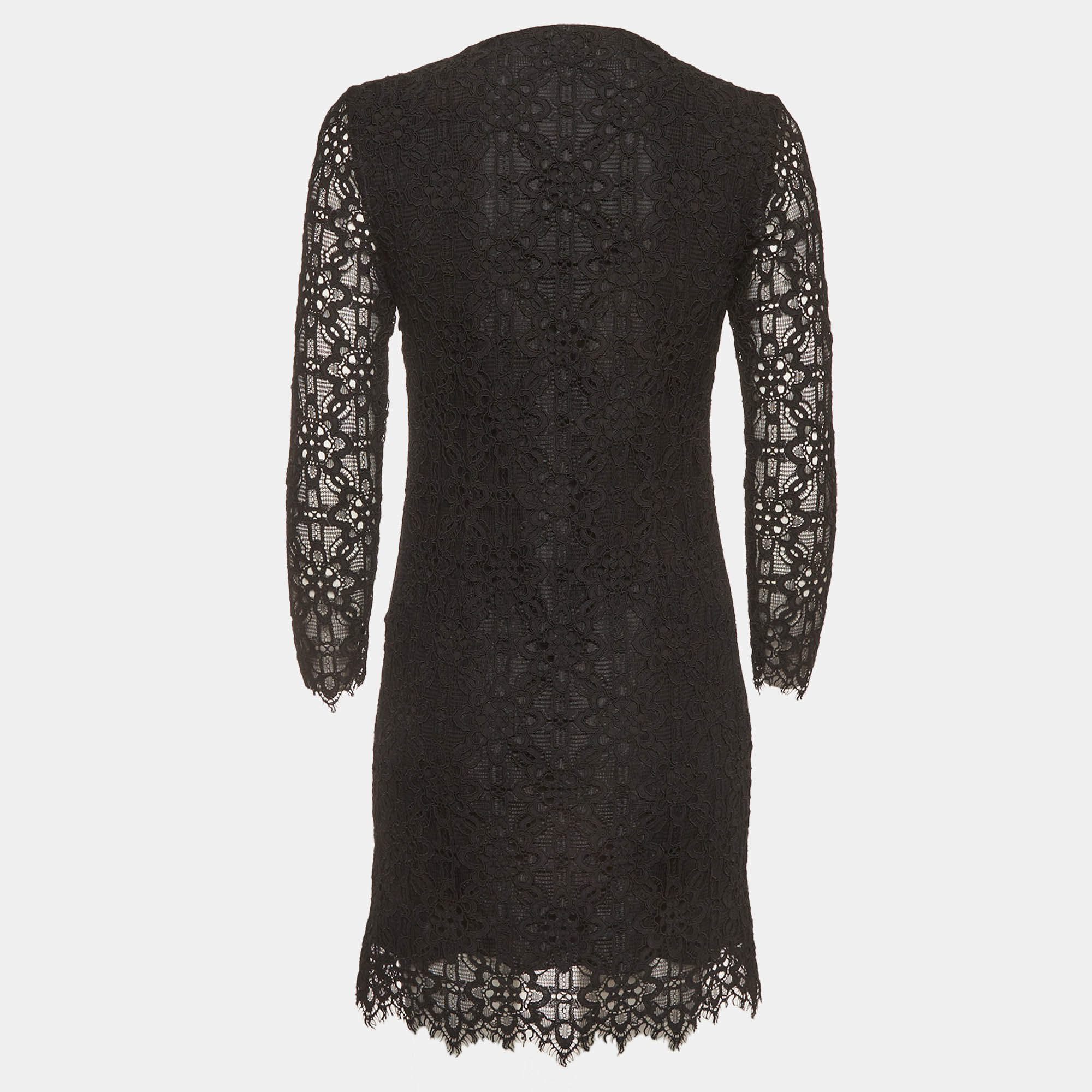Sandro Black Pointelle Knit Ruffled Mini Dress XS Sandro | TLC Sandro Black Pointelle Knit Ruffled Mini Dress XS Sandro | TLC