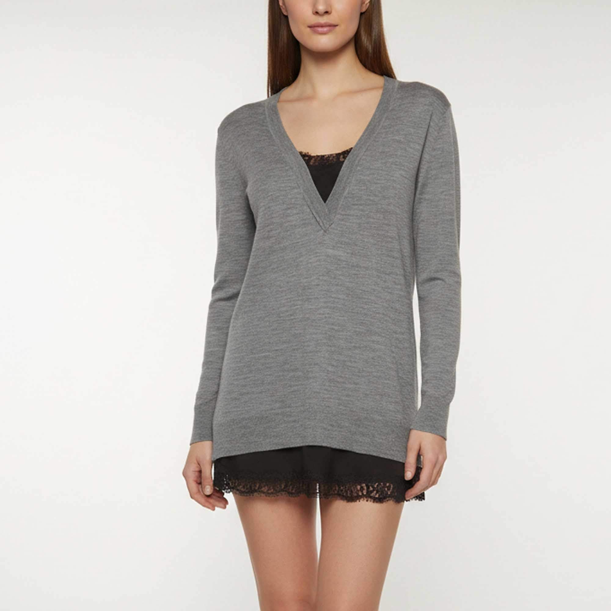 Pre Owned Sandro Grey Knit Long Sleeve Sweatshirt M