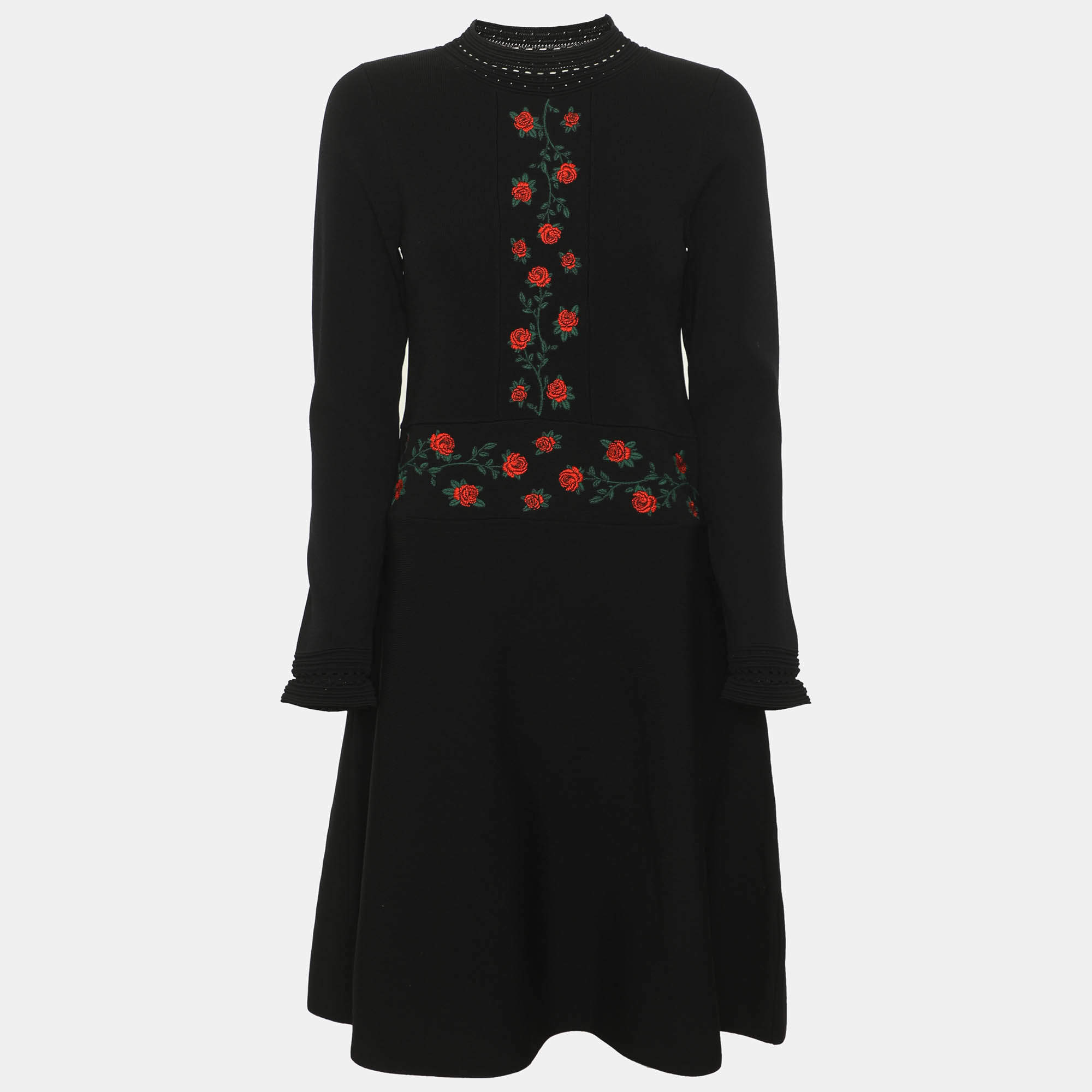 sandro black long sleeve dress SANDRO lace-up long-sleeved Dress | Black