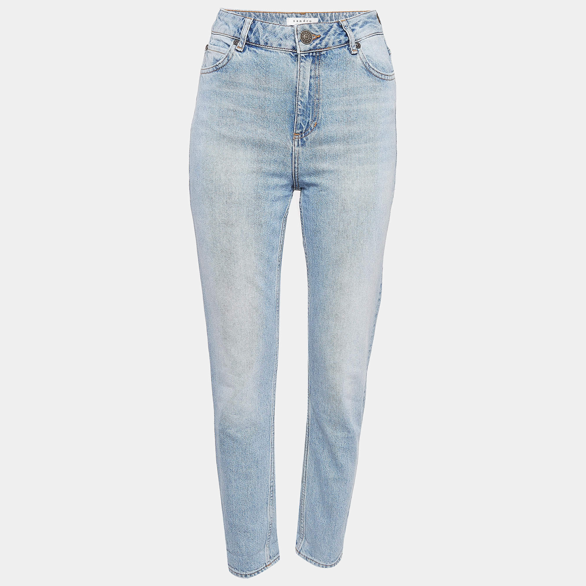 Pre Owned Sandro Blue Washed Denim Jeans S Waist 26"