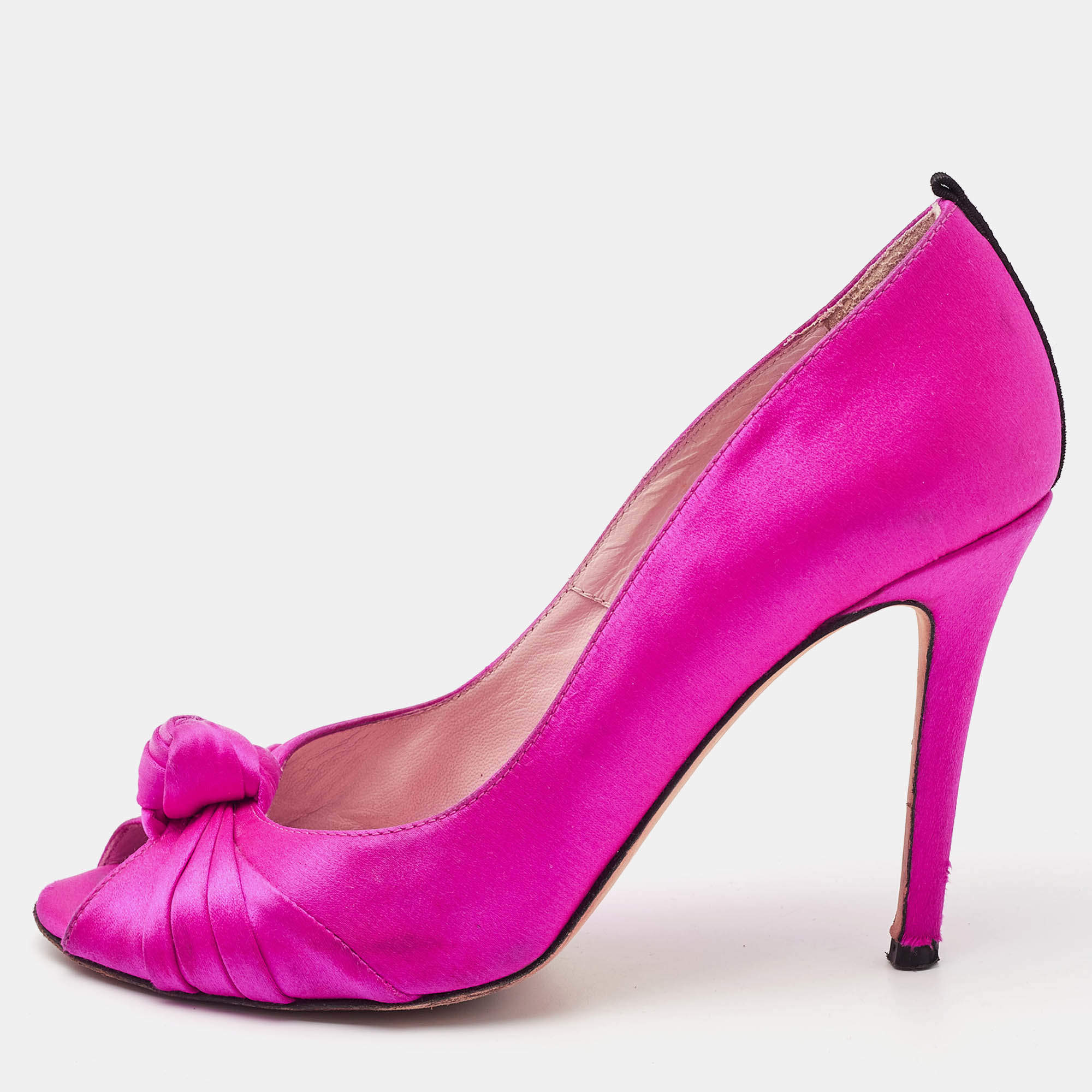 SJP Sarah Jessica Parker Pink Satin Peep Toe Pumps Size 37