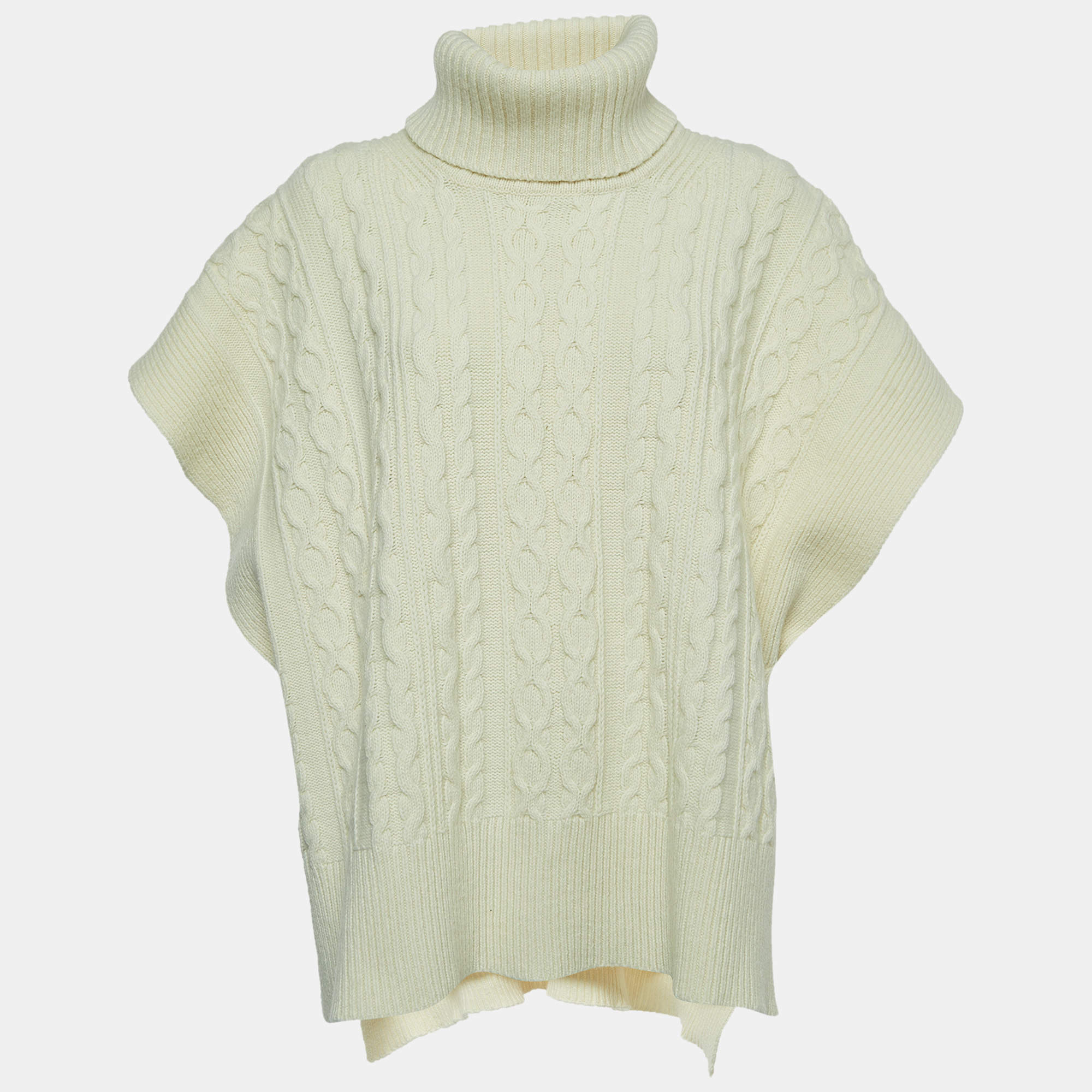 Pre Owned See by Chloe Cream Cable Knit Turtleneck Sweater M