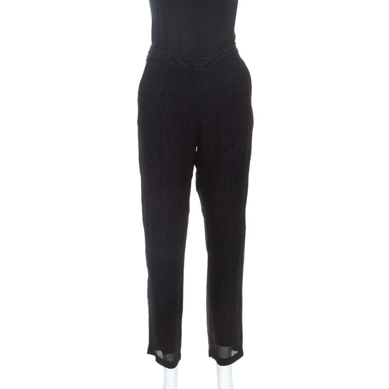 See by Chloe Black Chiffon Lined Tapered Pants S