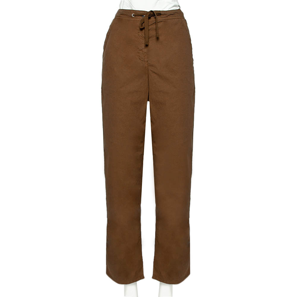 Pre Owned See By Chloe Brown Cotton High Waisted Cargo Pants M