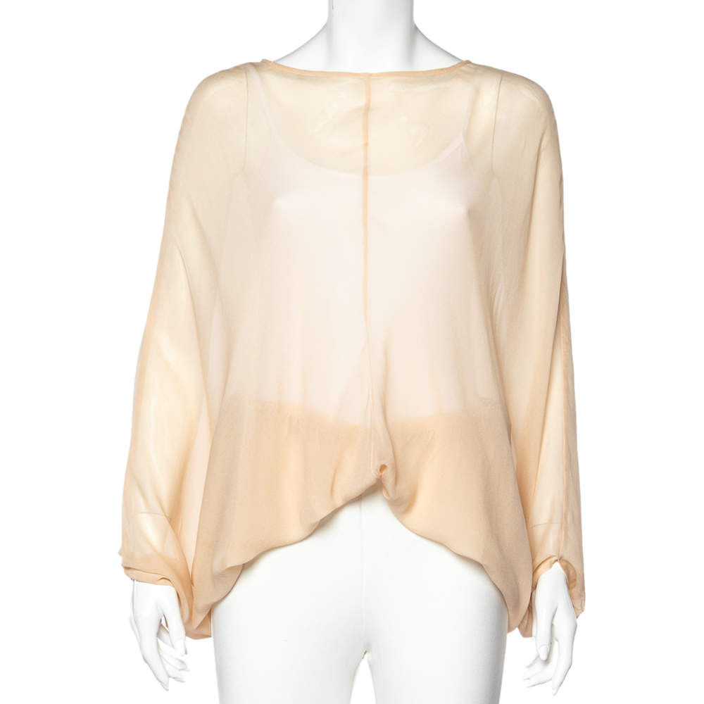 مملوكة مسبقًا توب سي باي كلوي حرير وردي فاتح نمط واسع مقاس صغير - سمول