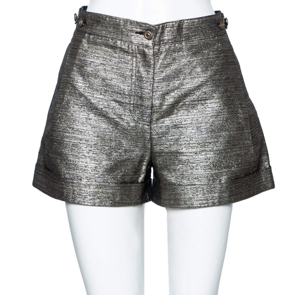 See By Chloe Metallic Cotton Shorts S