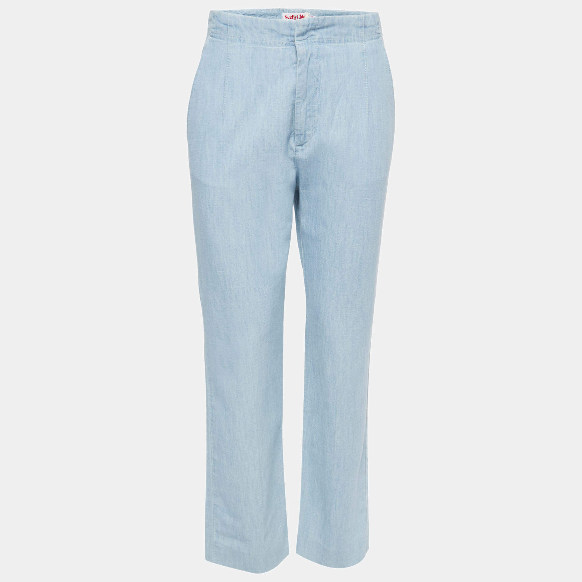 See by Chloe Light Blue Cotton Trousers M