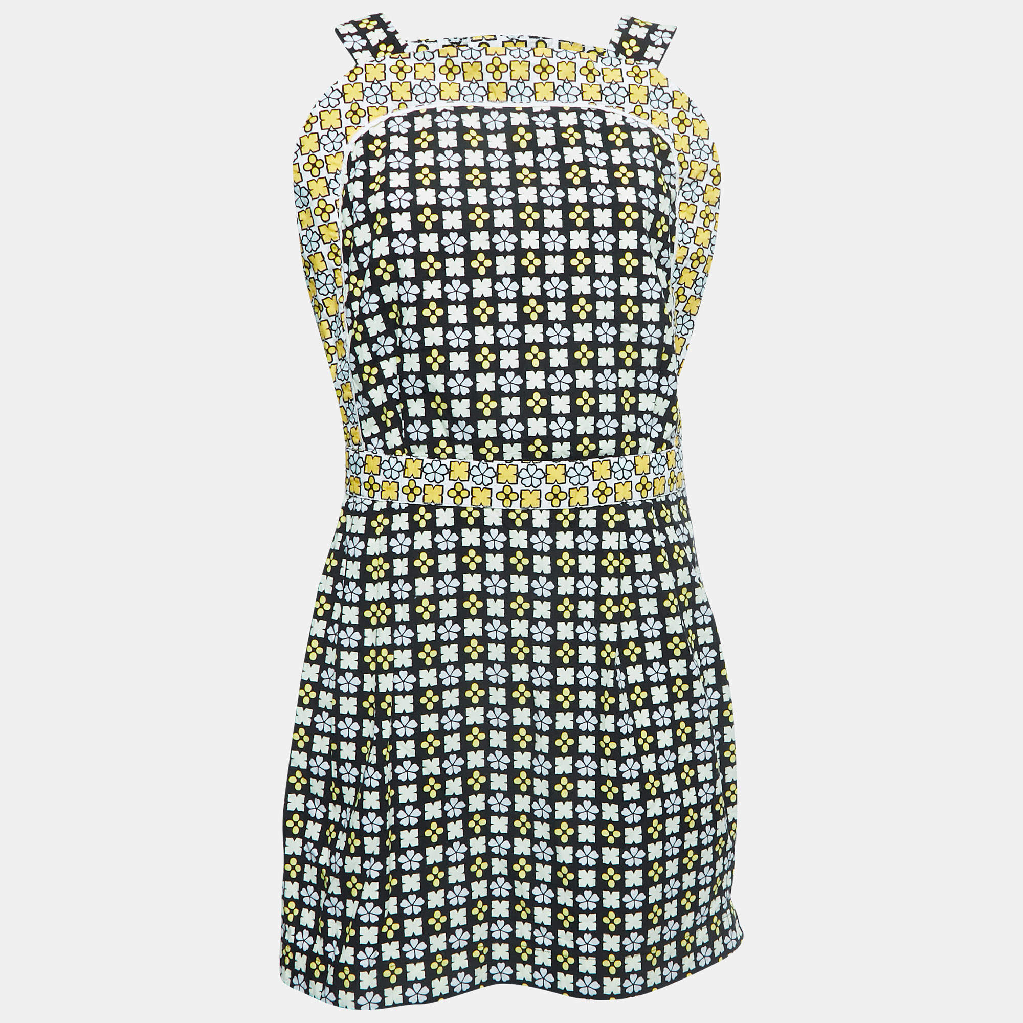 مملوكة مسبقًا See by Chloe Black All-Over Print Cotton Sleeveless Mini Dress M