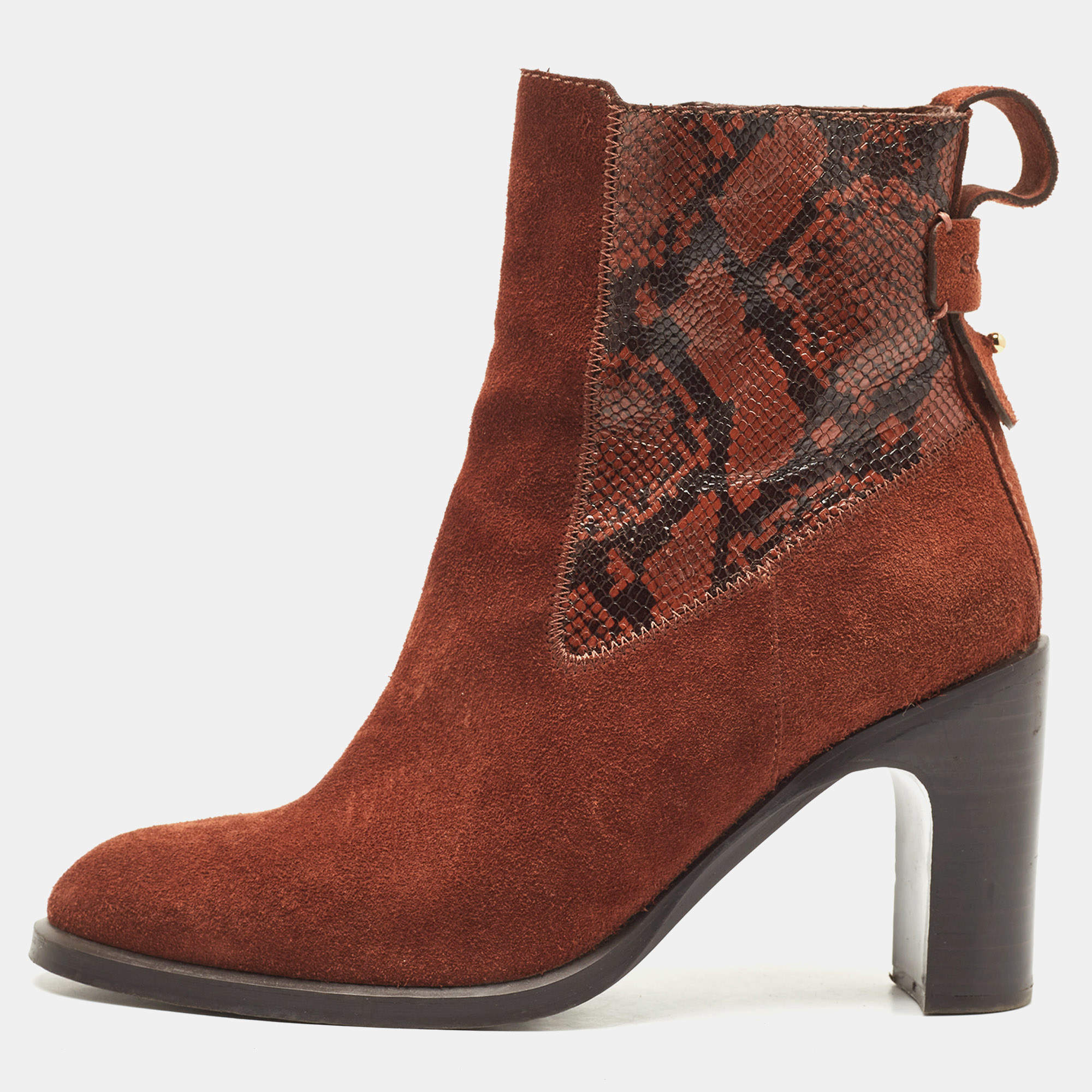 مملوكة مسبقًا See by Chloe Brown Suede  Annylee Ankle Boots Size 39