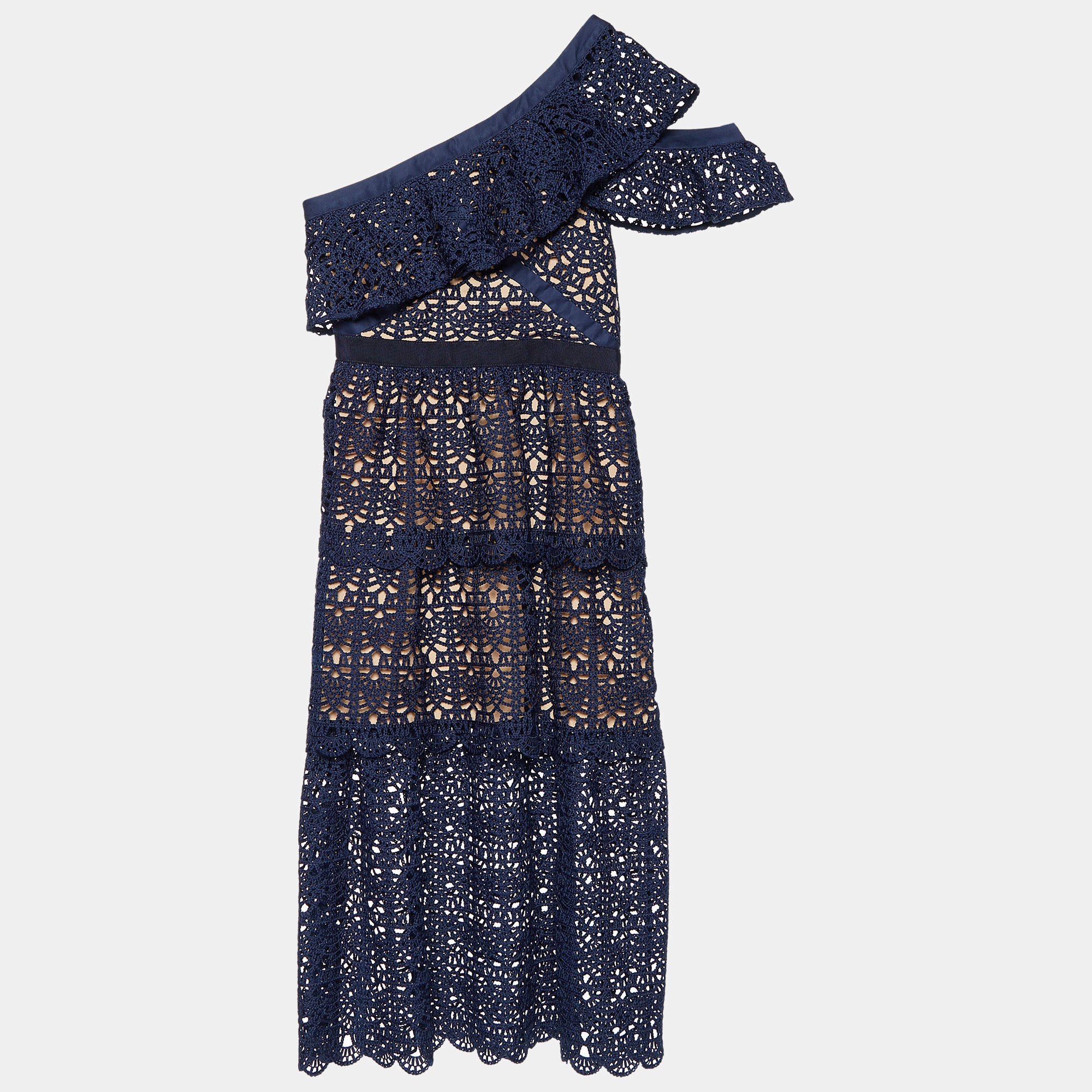 オールインワン・サロペット Self-Portrait Crochet' Dress In Blue Viscose Blend Navy Viscose Knit Top – self-portrait-US