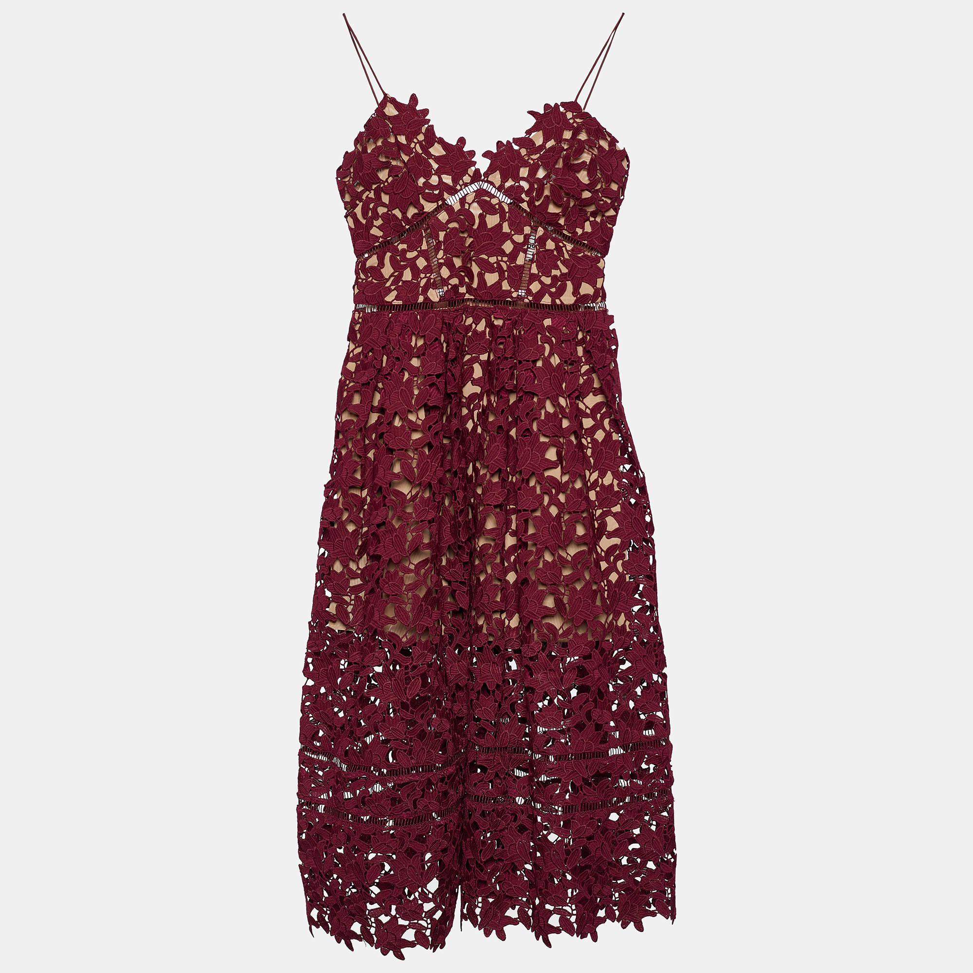 Self portrait store azaelea dress burgundy