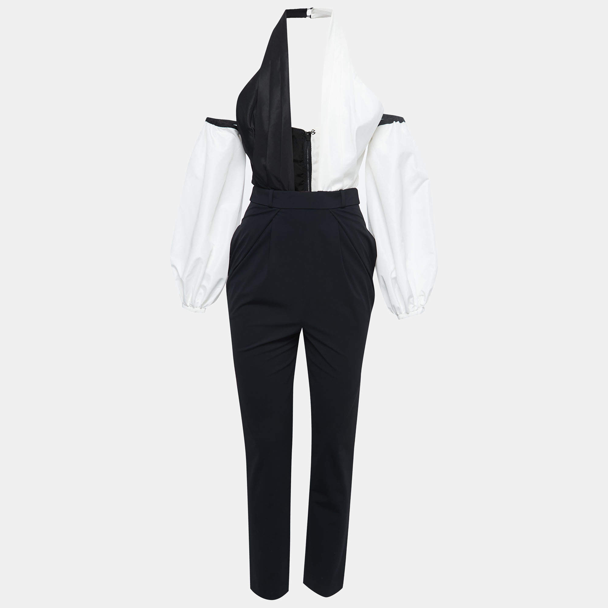 Self-Portrait Monochrome Cross Front Neck Jumpsuit S