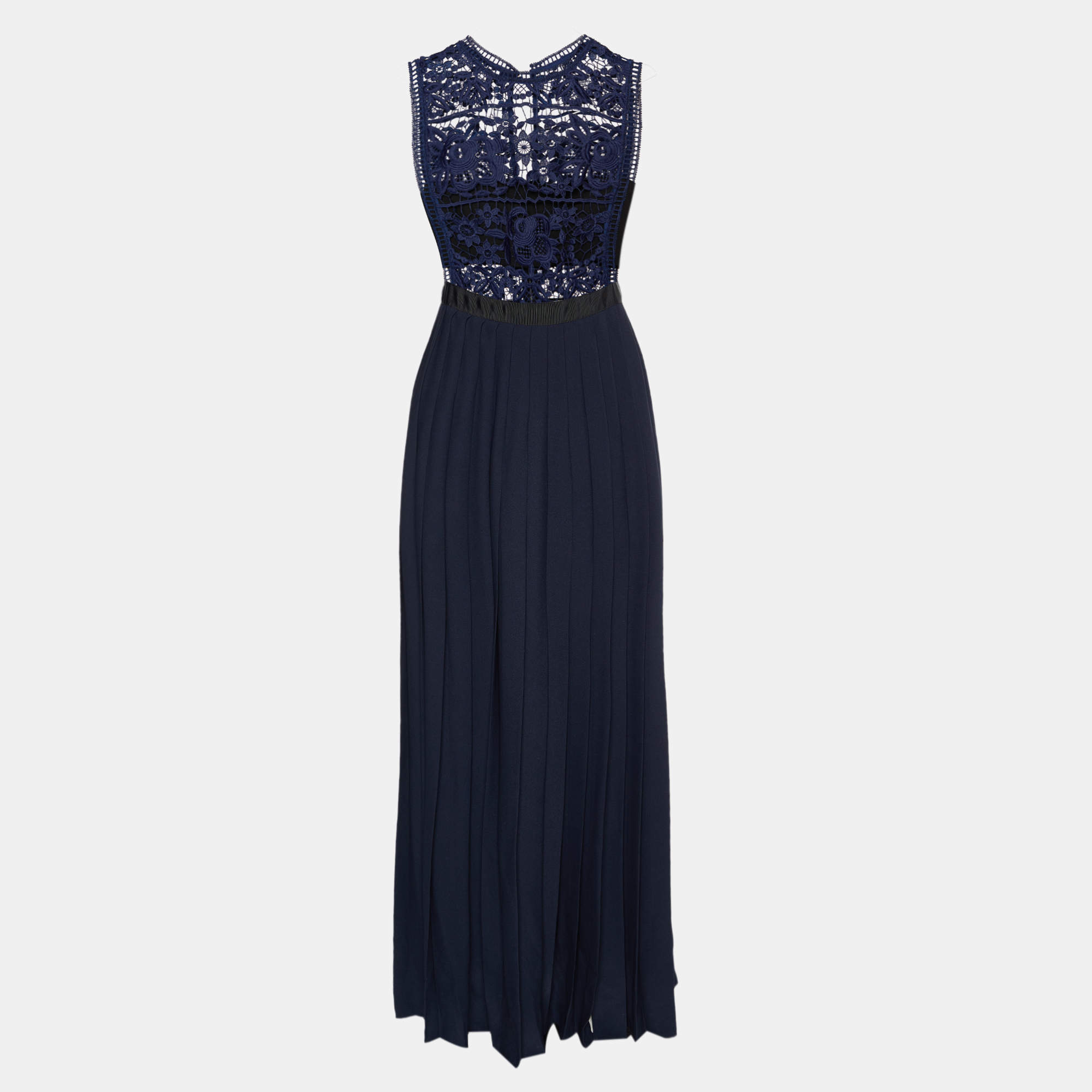 Self portrait navy outlet lace dress