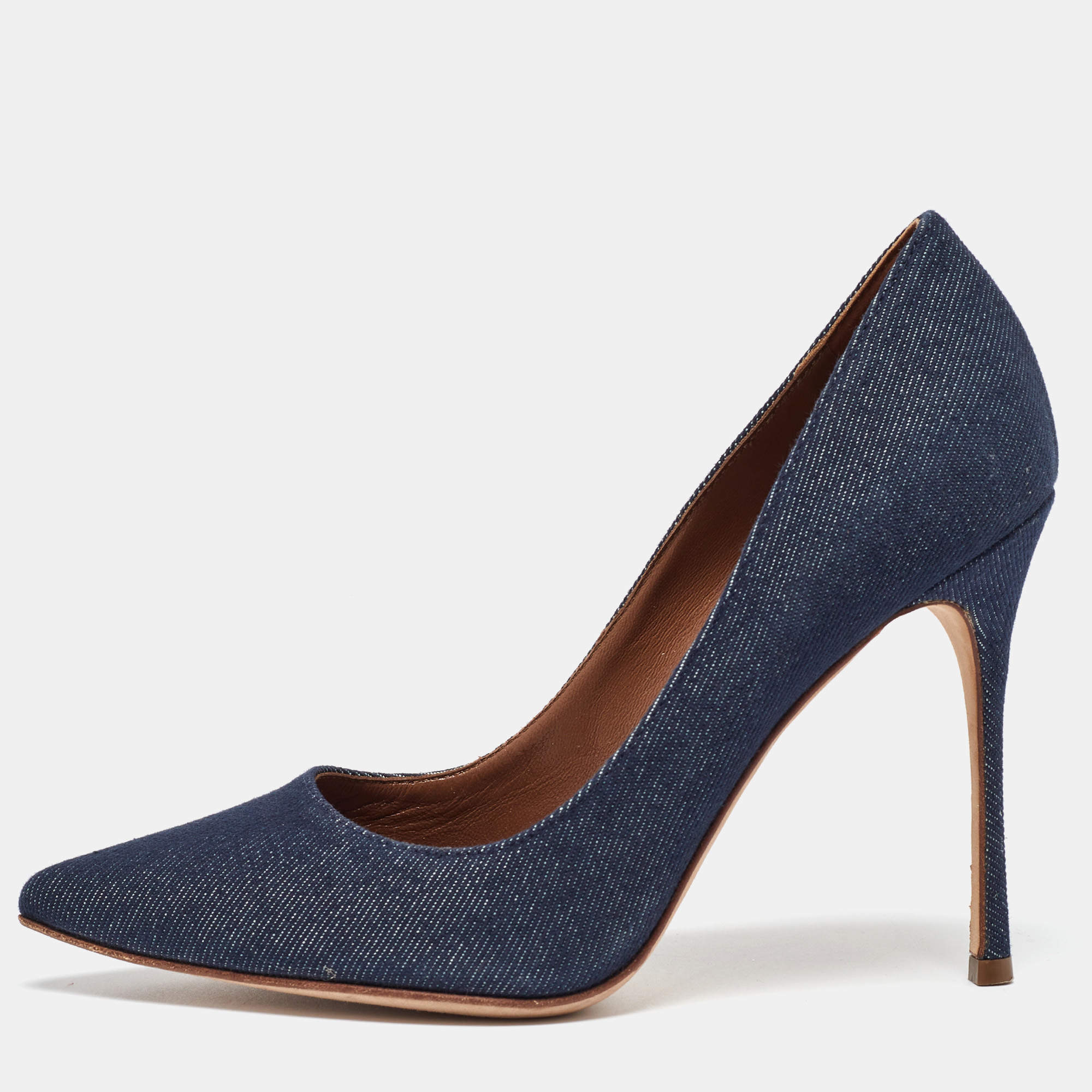 مملوكة مسبقًا Sergio Rossi Blue Denim Pointed Toe Pumps Size 36