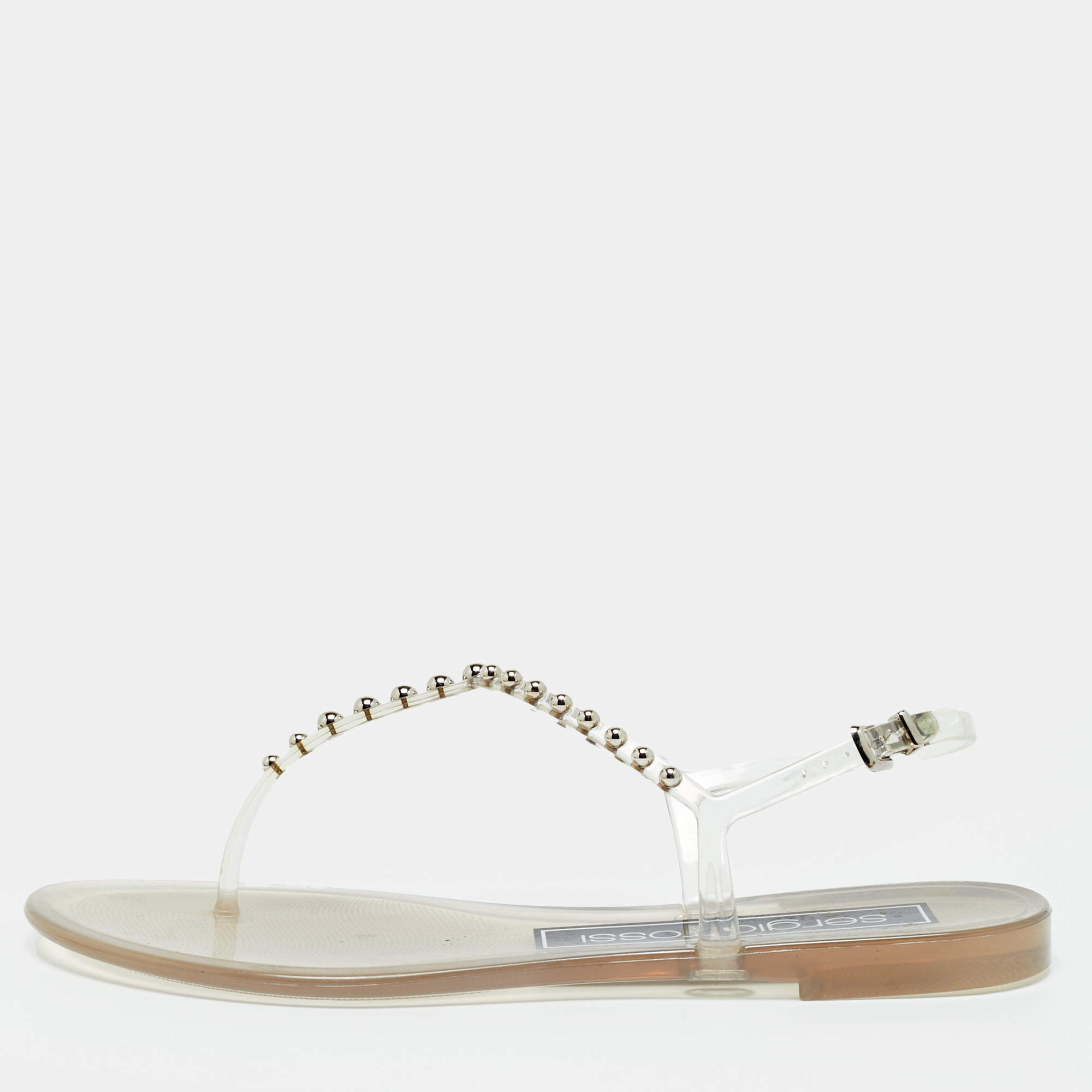 مملوكة مسبقًا Sergio Rossi Size 41 Transparent PVC Ankle Strap Sandals