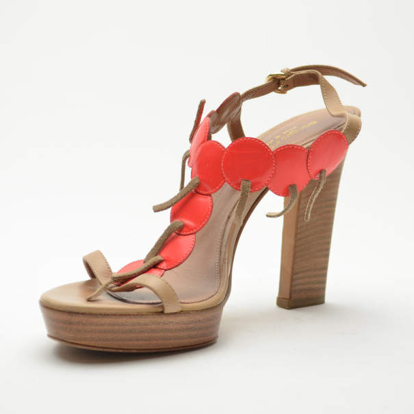 Sergio Rossi Cherry Platform Sandals Size 38.5