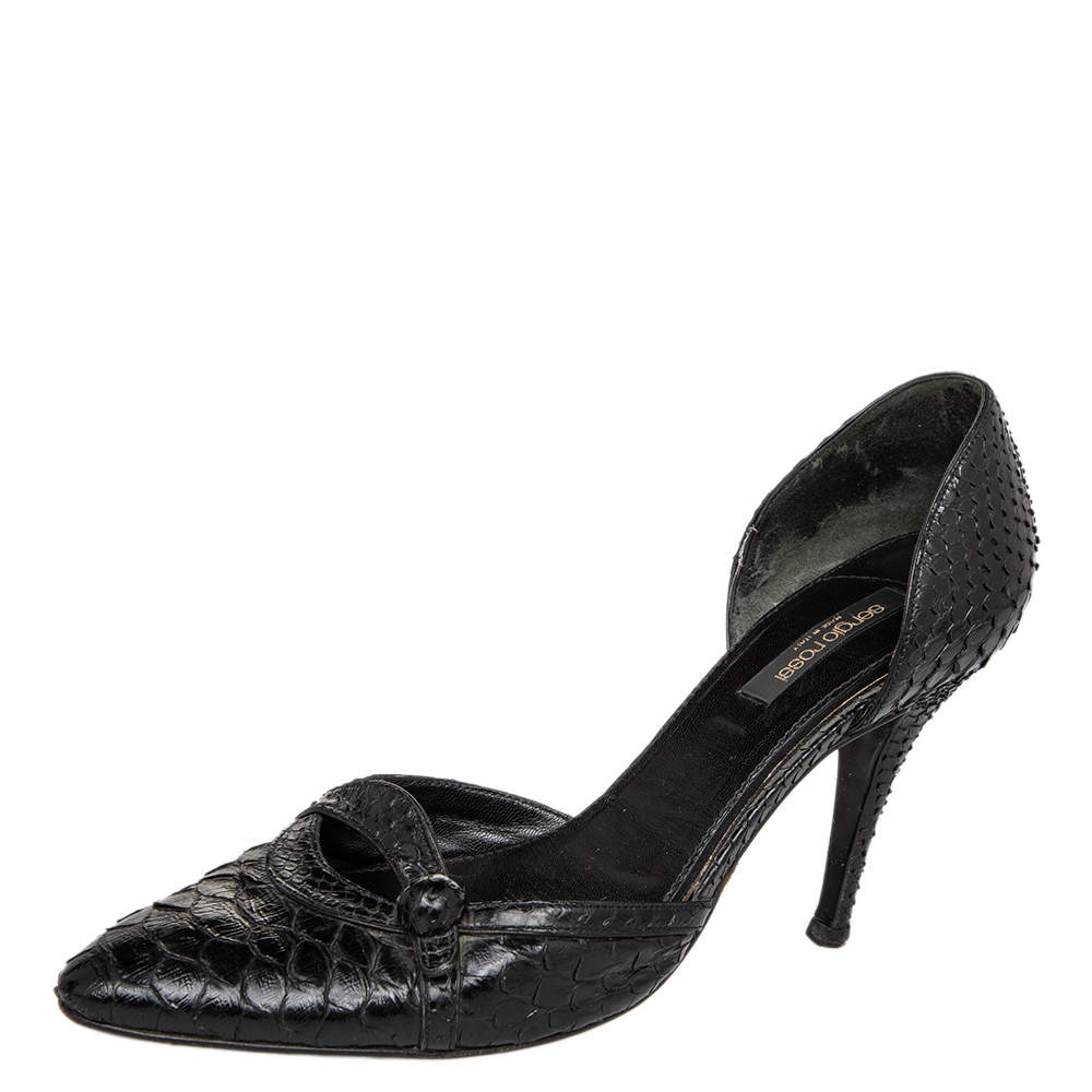 Sergio Rossi Black Python D'orsay Pumps Size 39