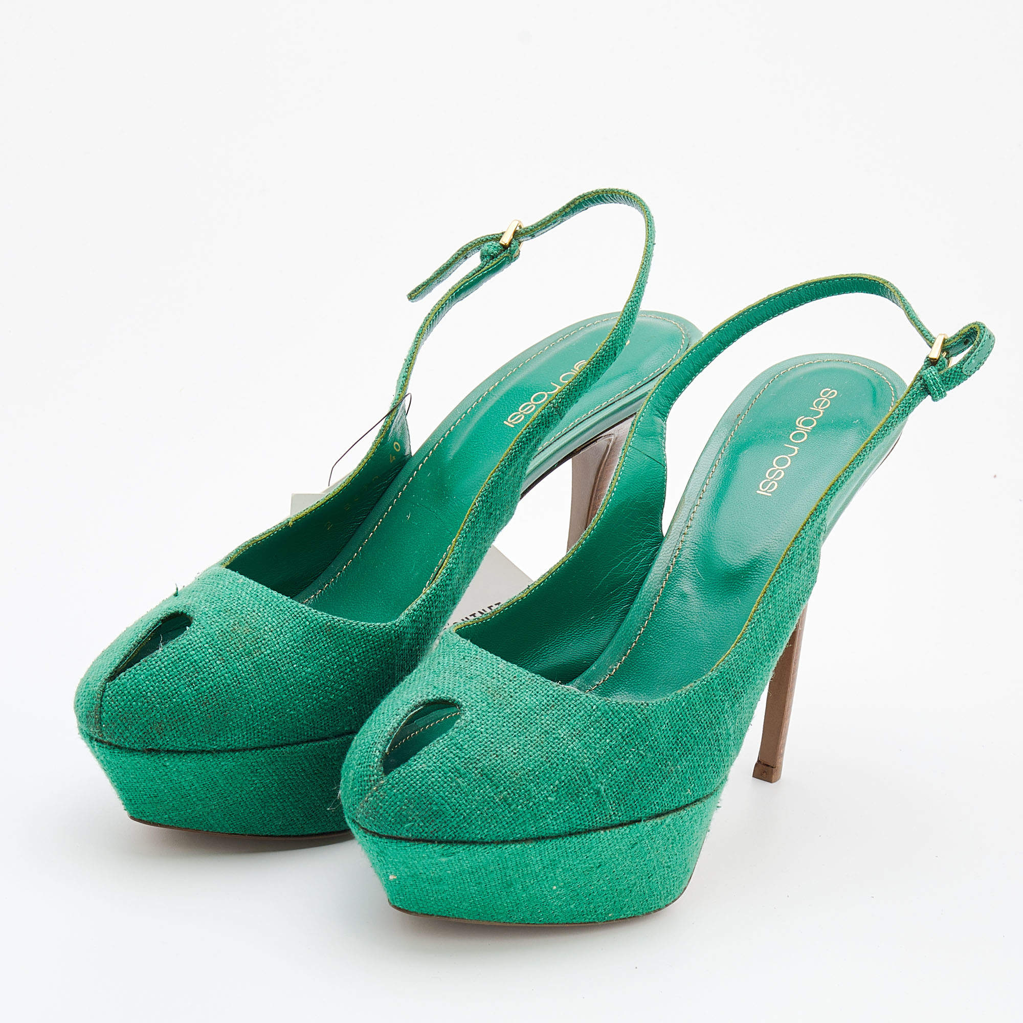 Emerald green platform heels best sale