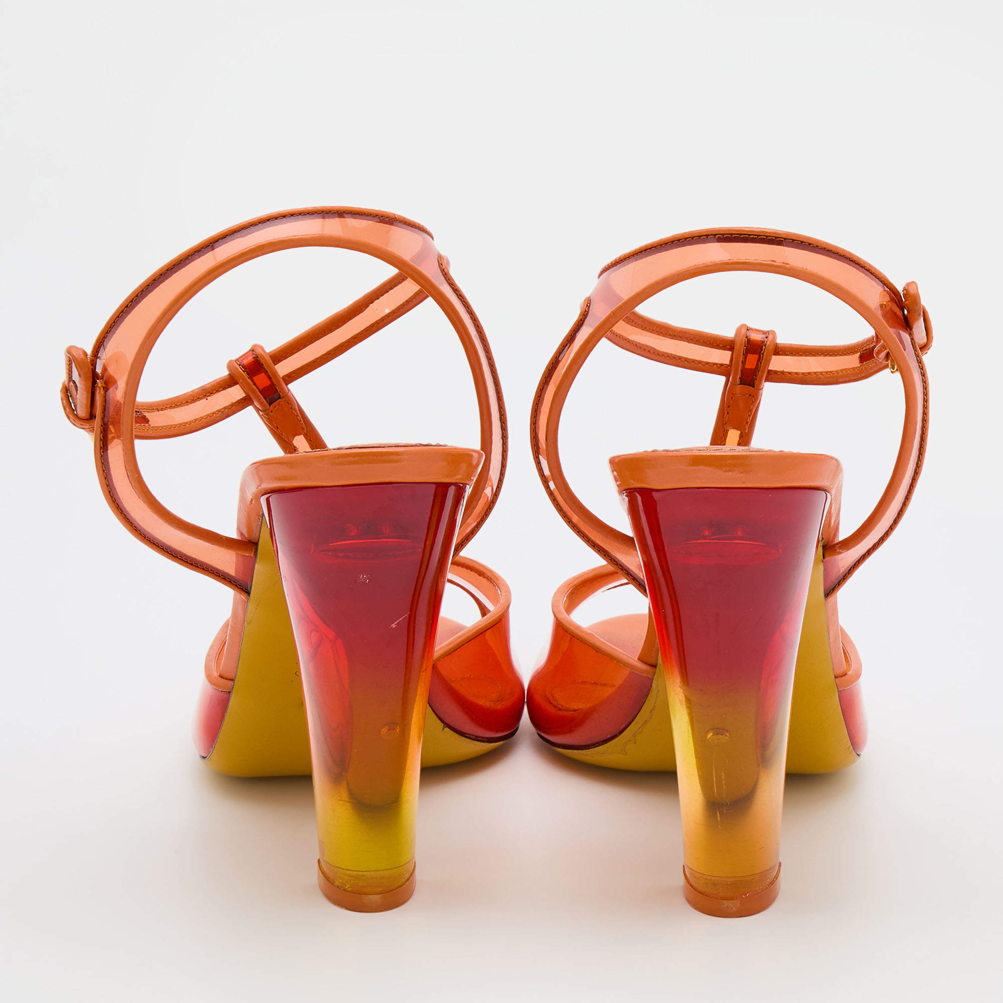 Sergio Rossi strappy leather sandals - Orange