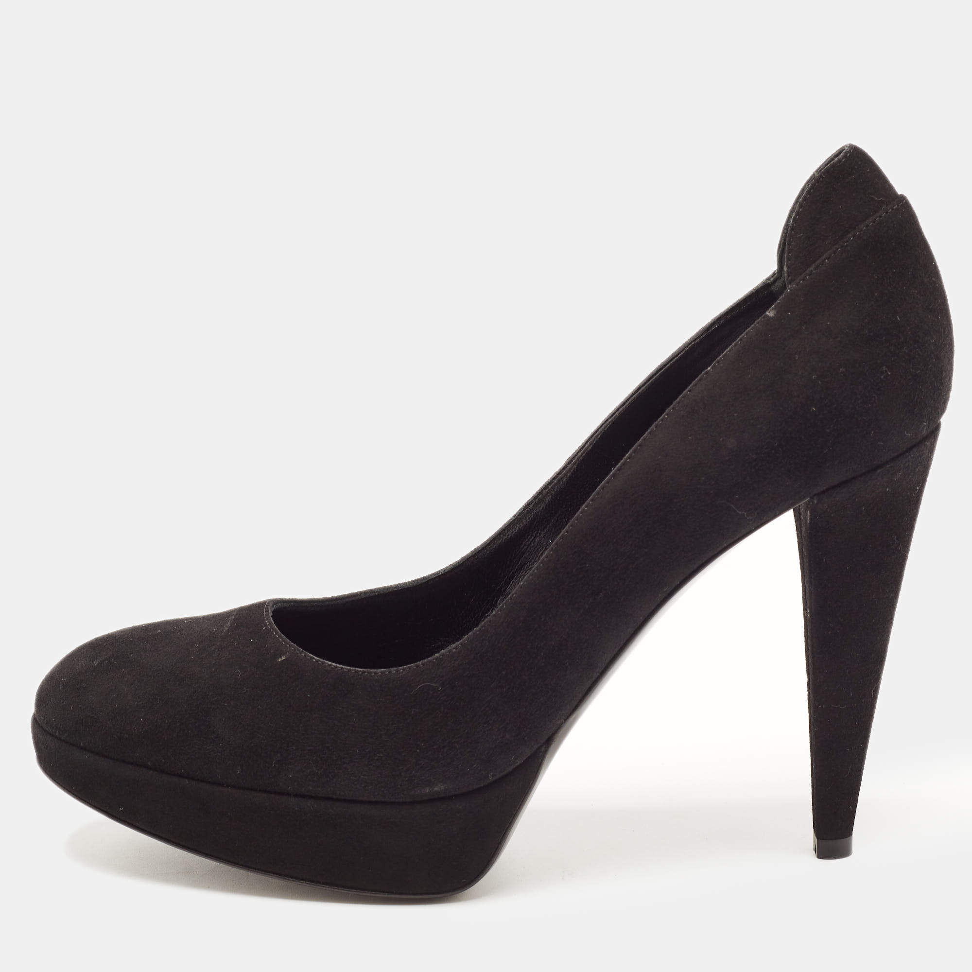 Sergio Rossi Black Suede Platform Pumps Size 39