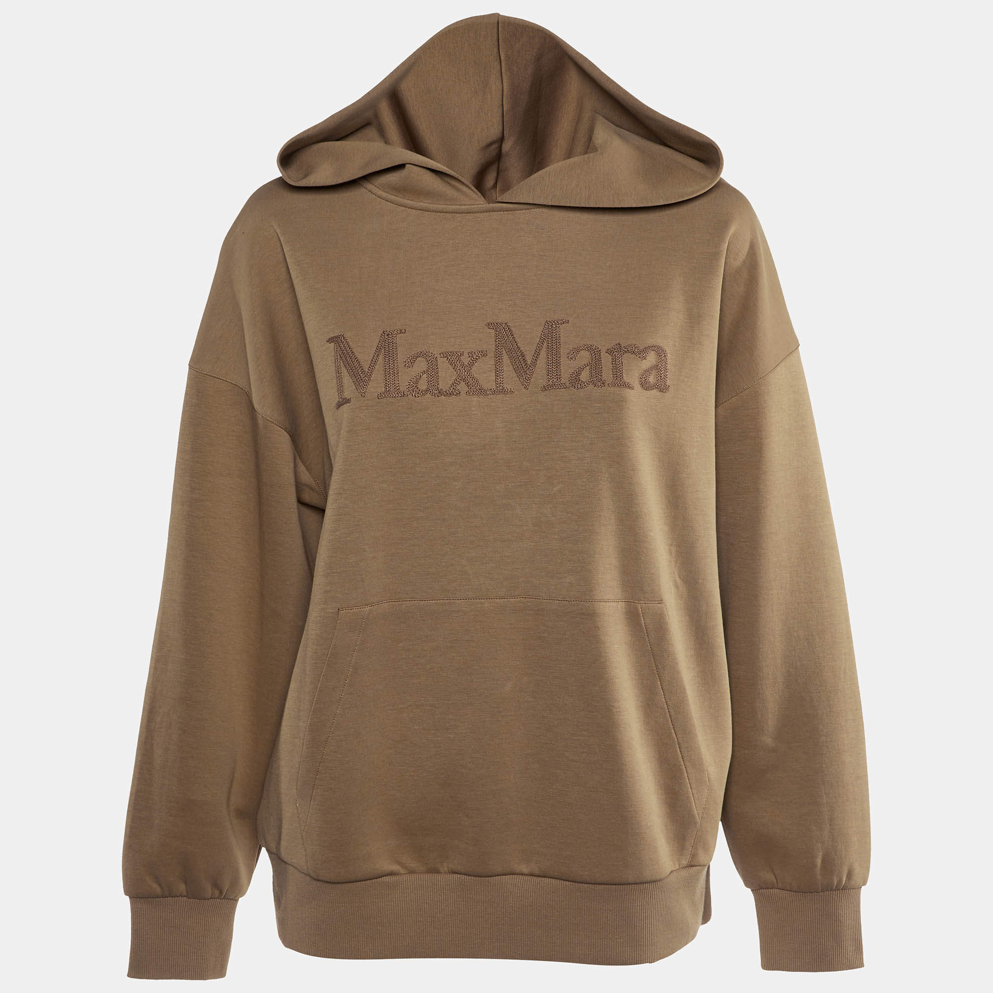 S'Max Mara Brown Logo Embroidered Jersey Sweatshirt M