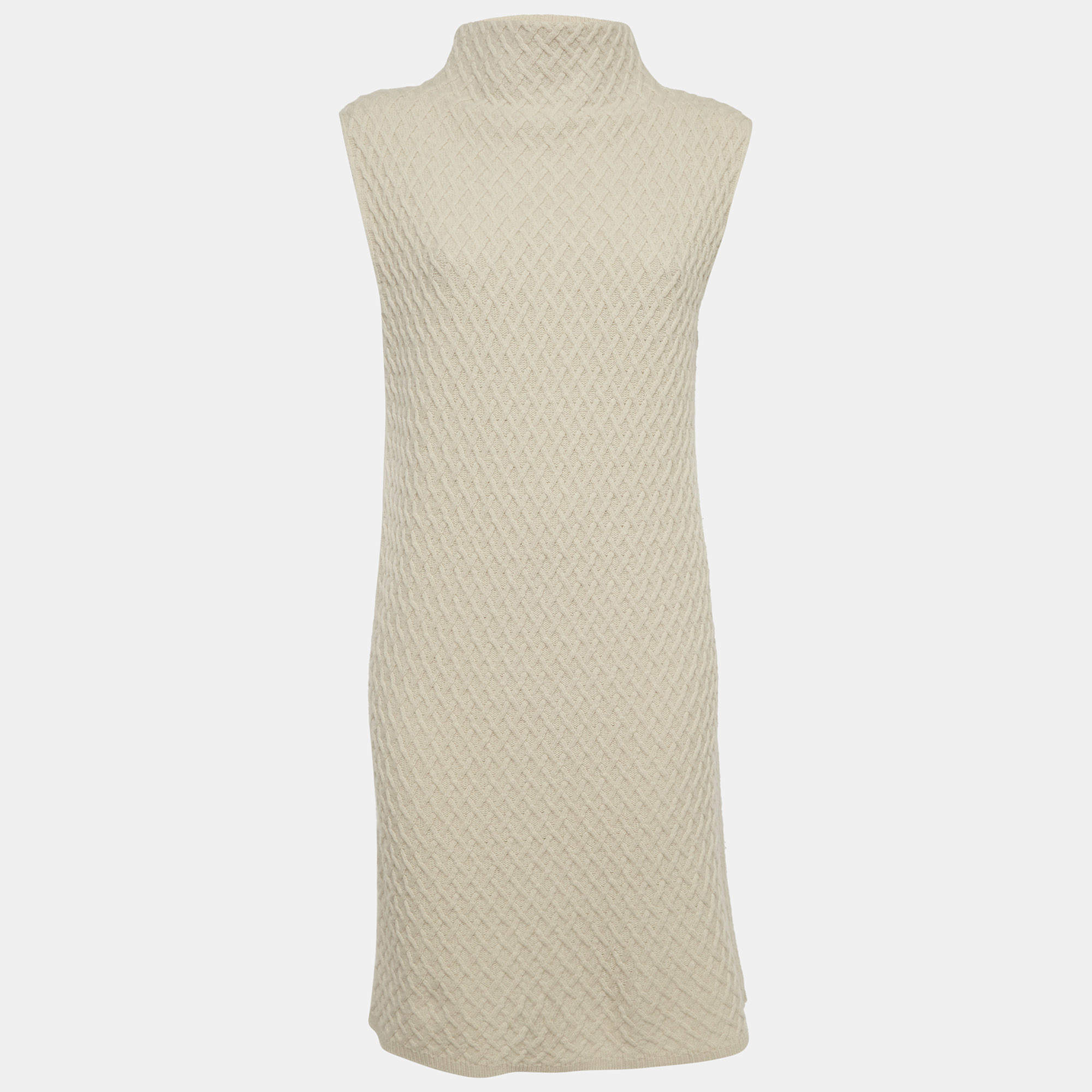 مملوكة مسبقًا فستان بلا أكمام مزيج صوف بيج فاتح مقاس متوسط - ماكس مارا