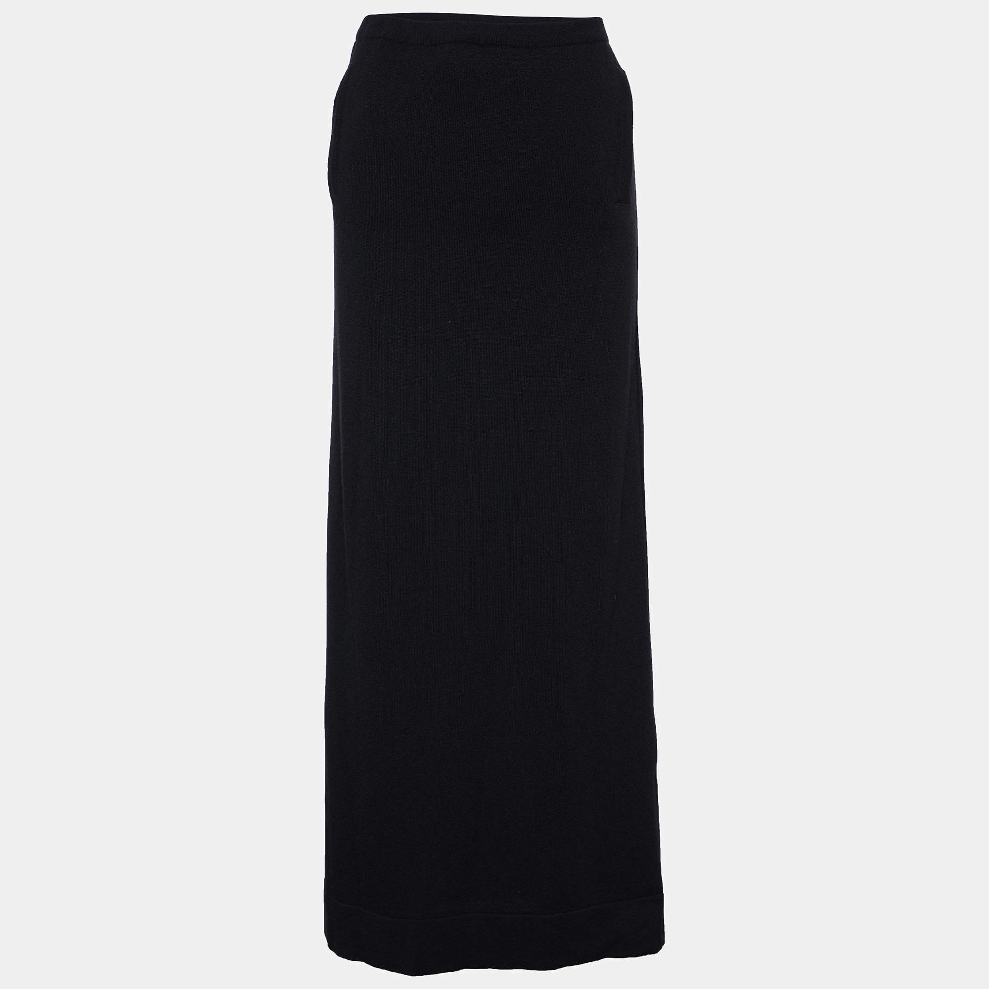 S'Max Mara Black Cashmere & Wool Maxi Skirt M