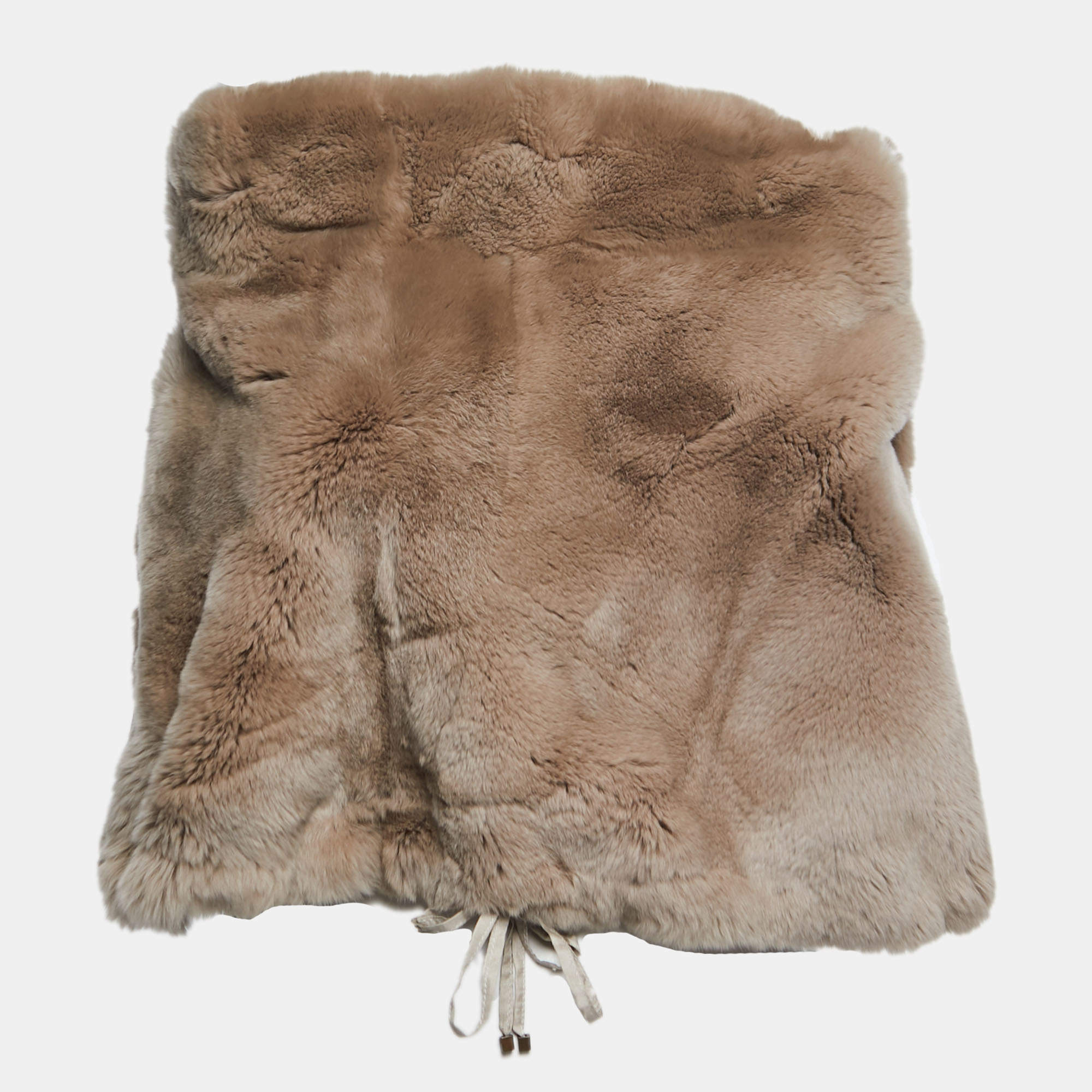 S'Max Mara Beige Rabbit Fur Cape One Size