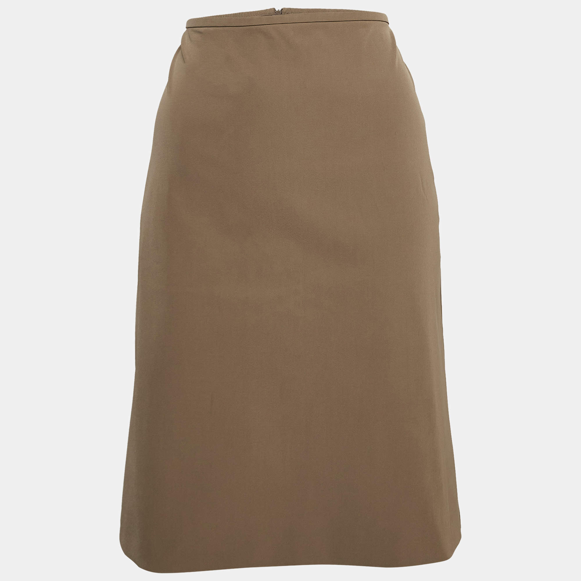 S'Max Mara Brown Gabardine Pencil Skirt M
