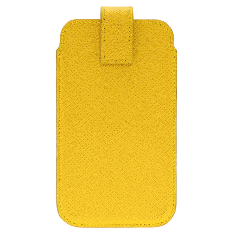 Smythson Yellow Leather Phone Case