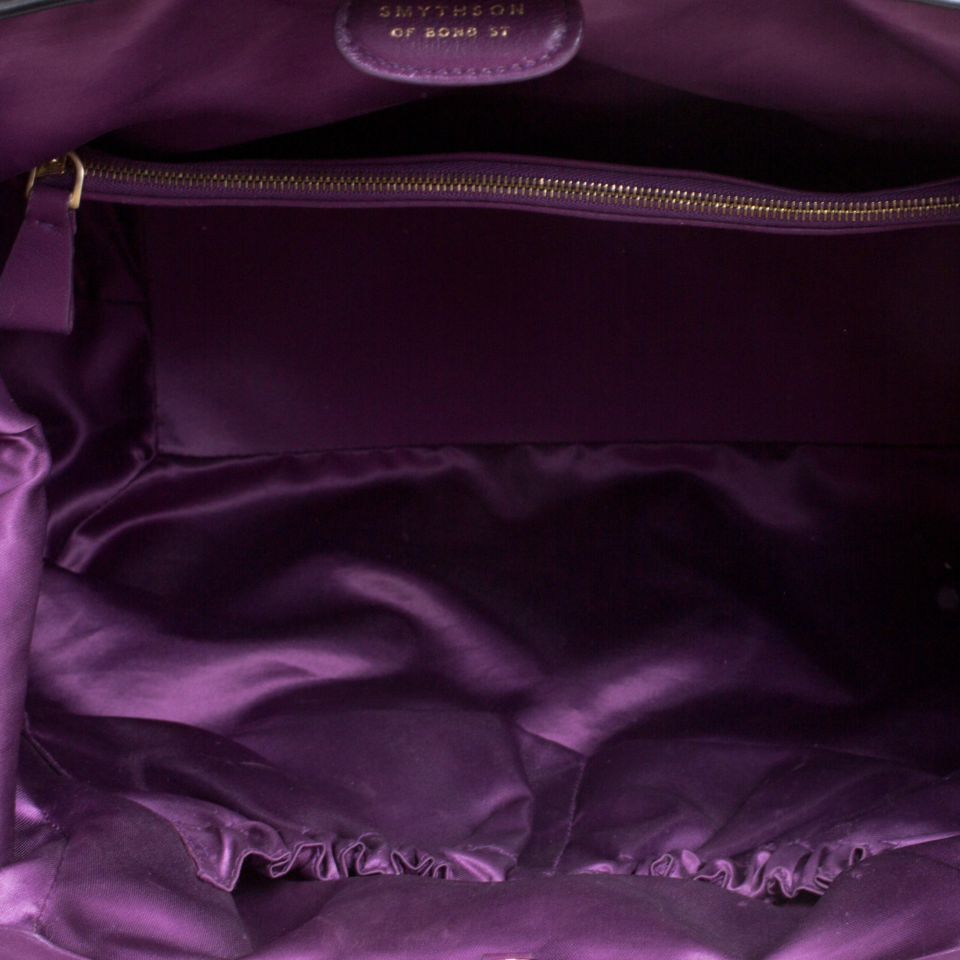 Pre Owned Symthson Black Leather Nancy Top Handle Bag