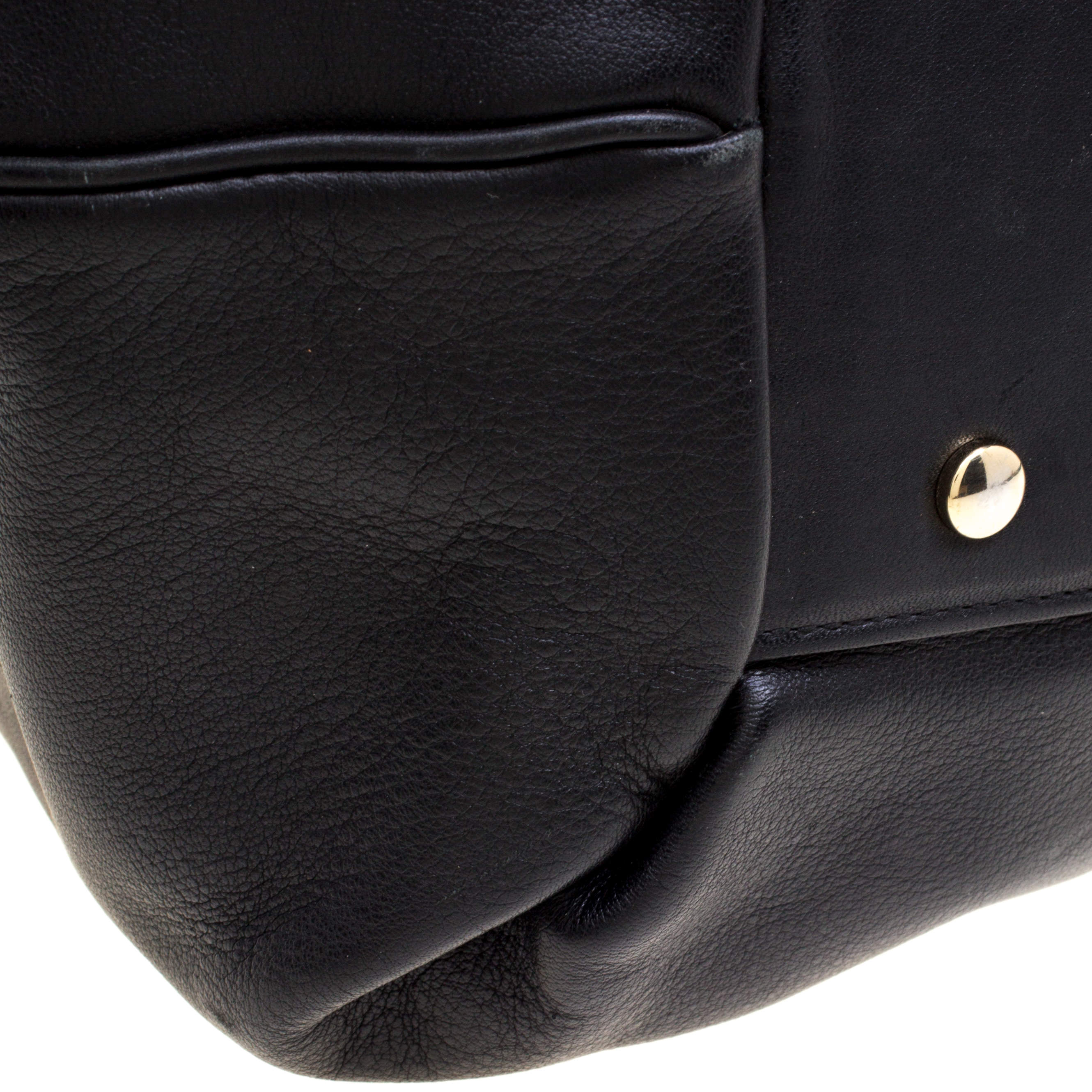 Pre Owned Symthson Black Leather Nancy Top Handle Bag