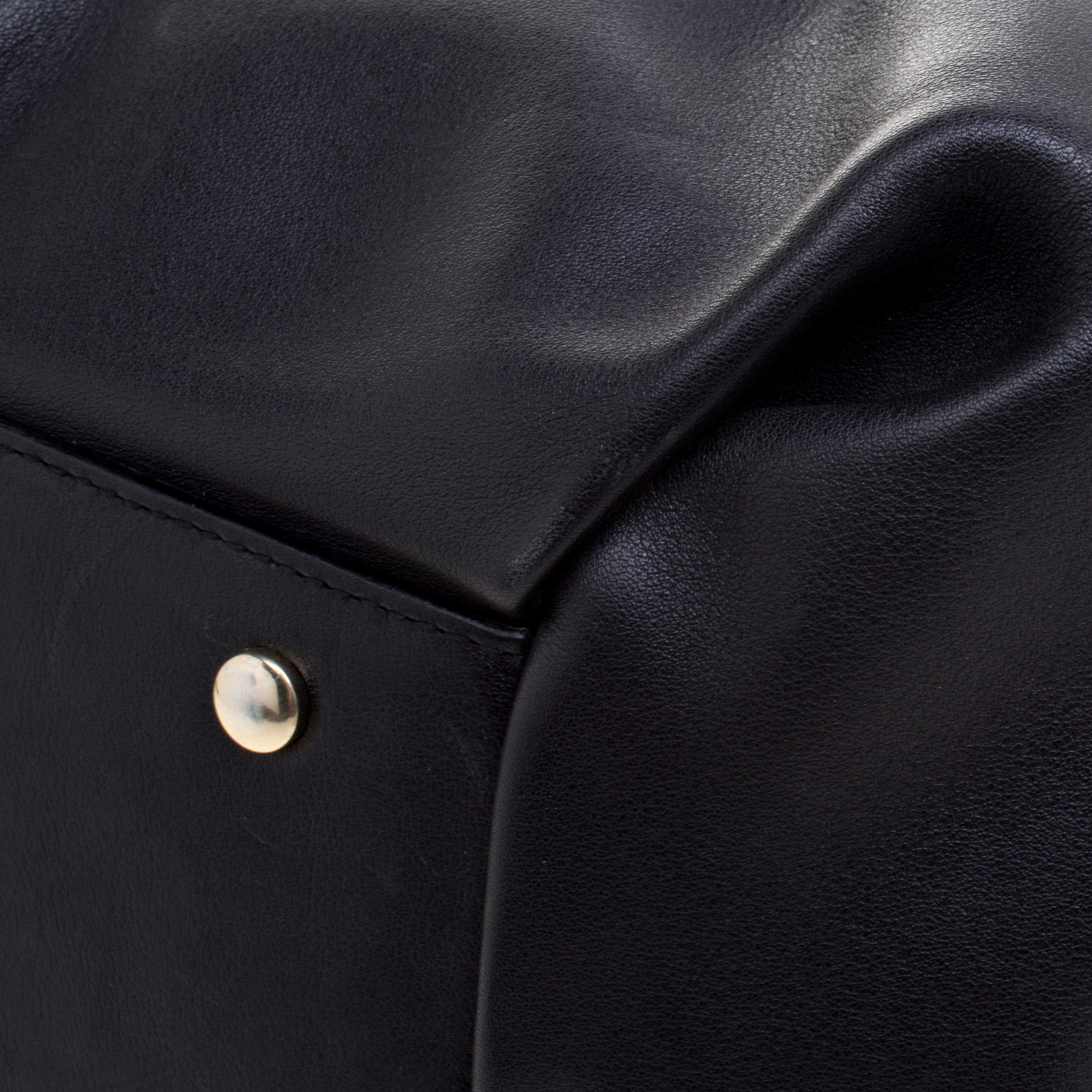 Pre Owned Symthson Black Leather Nancy Top Handle Bag