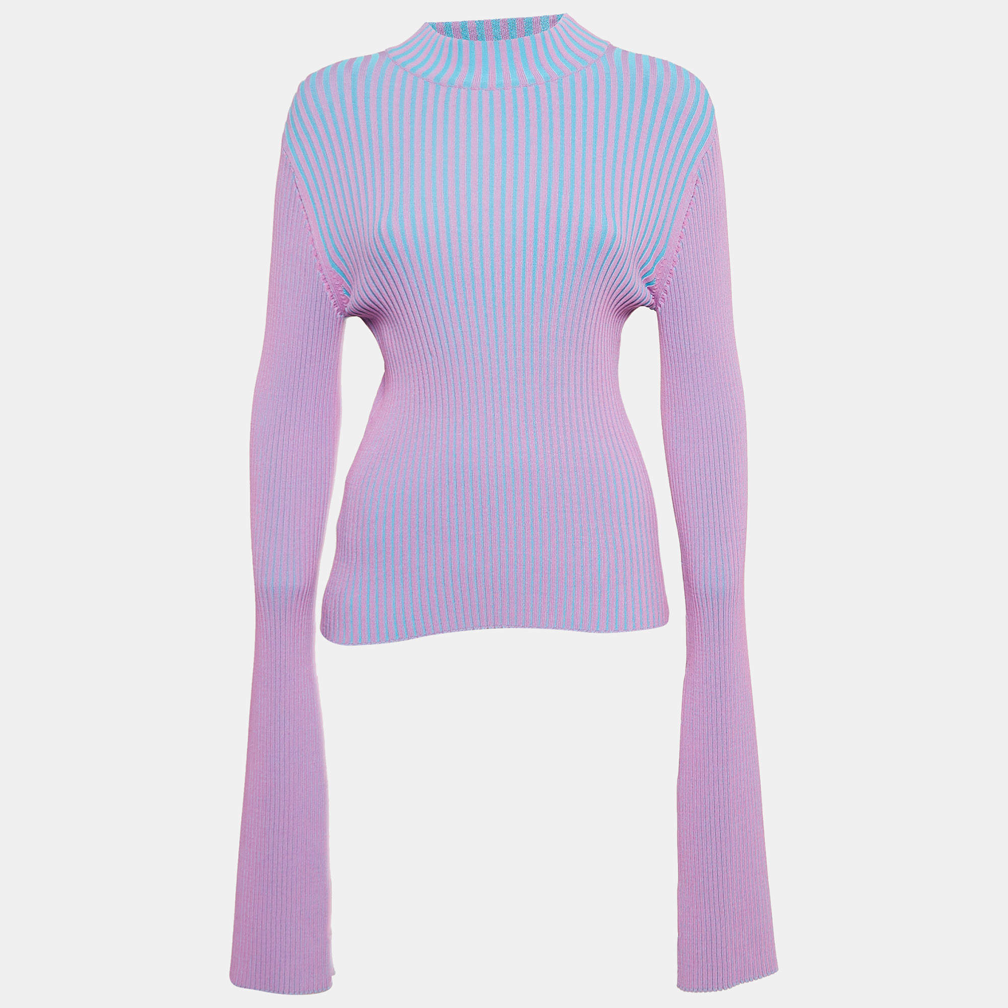 Pre Owned Solace London Purple Dania Rib Knit Top M