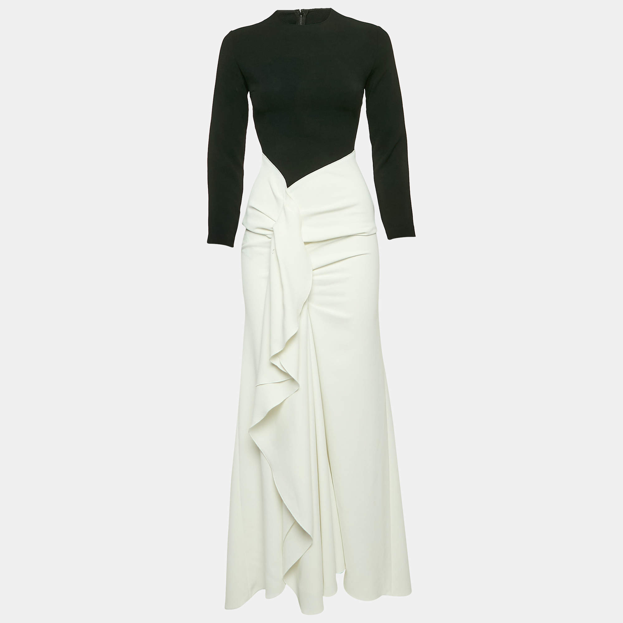 Solace London Monochrome Crepe Nia Maxi Dress S