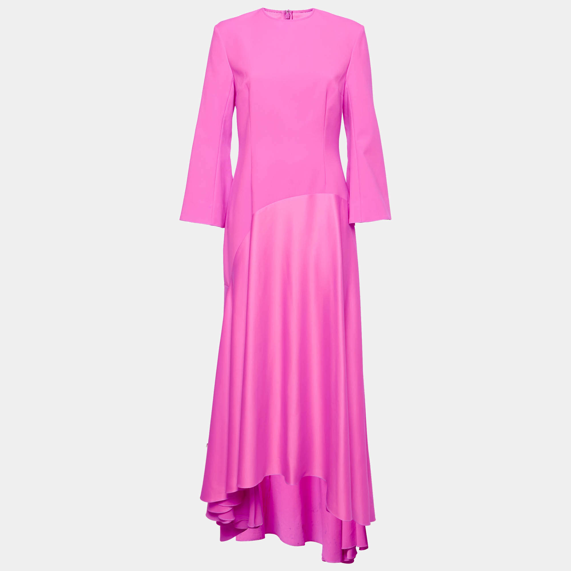 Solace London Pink Satin Storm Maxi Dress L