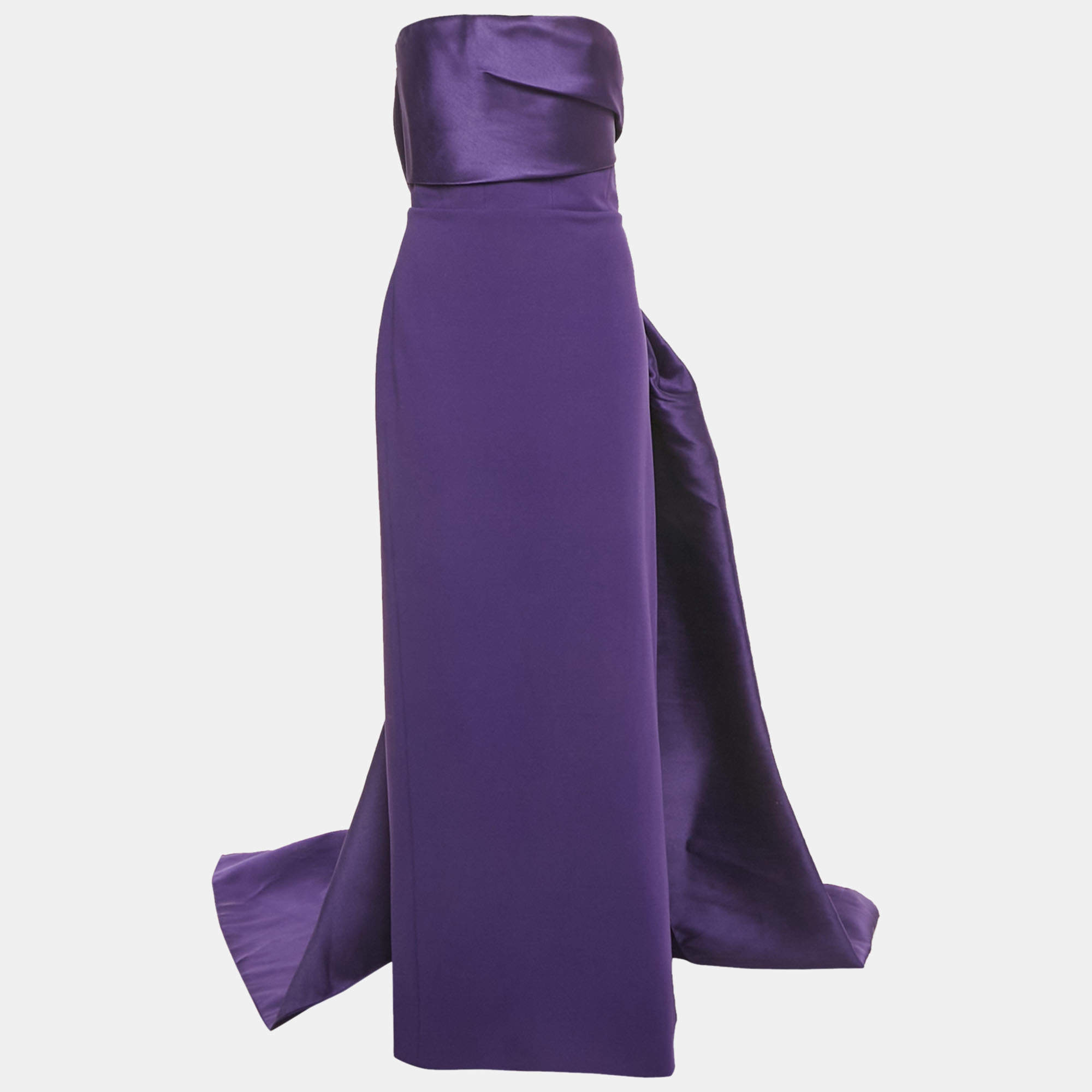 Pre Owned Solace London Purple Gabardine Kinsley Maxi Dress M