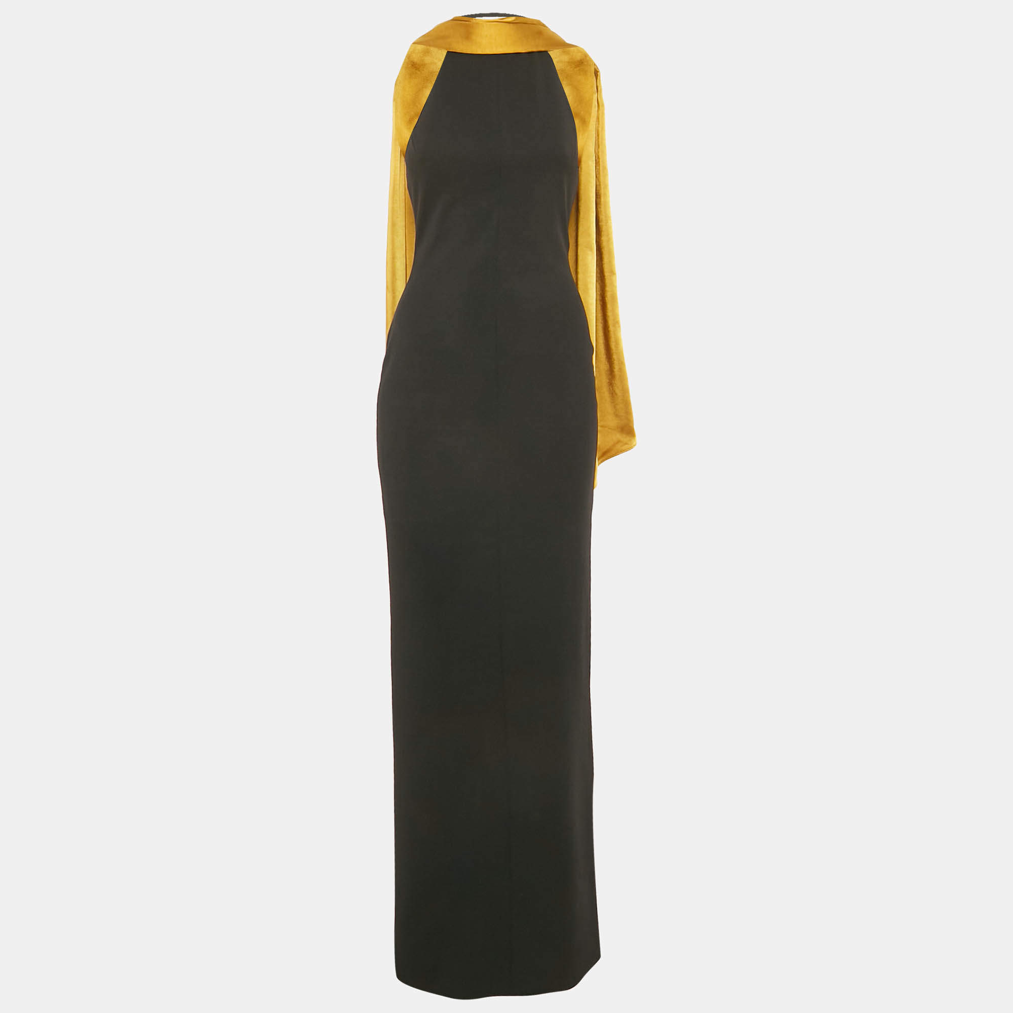 Pre Owned Solace London Black Crepe Dahlia Maxi Dress S