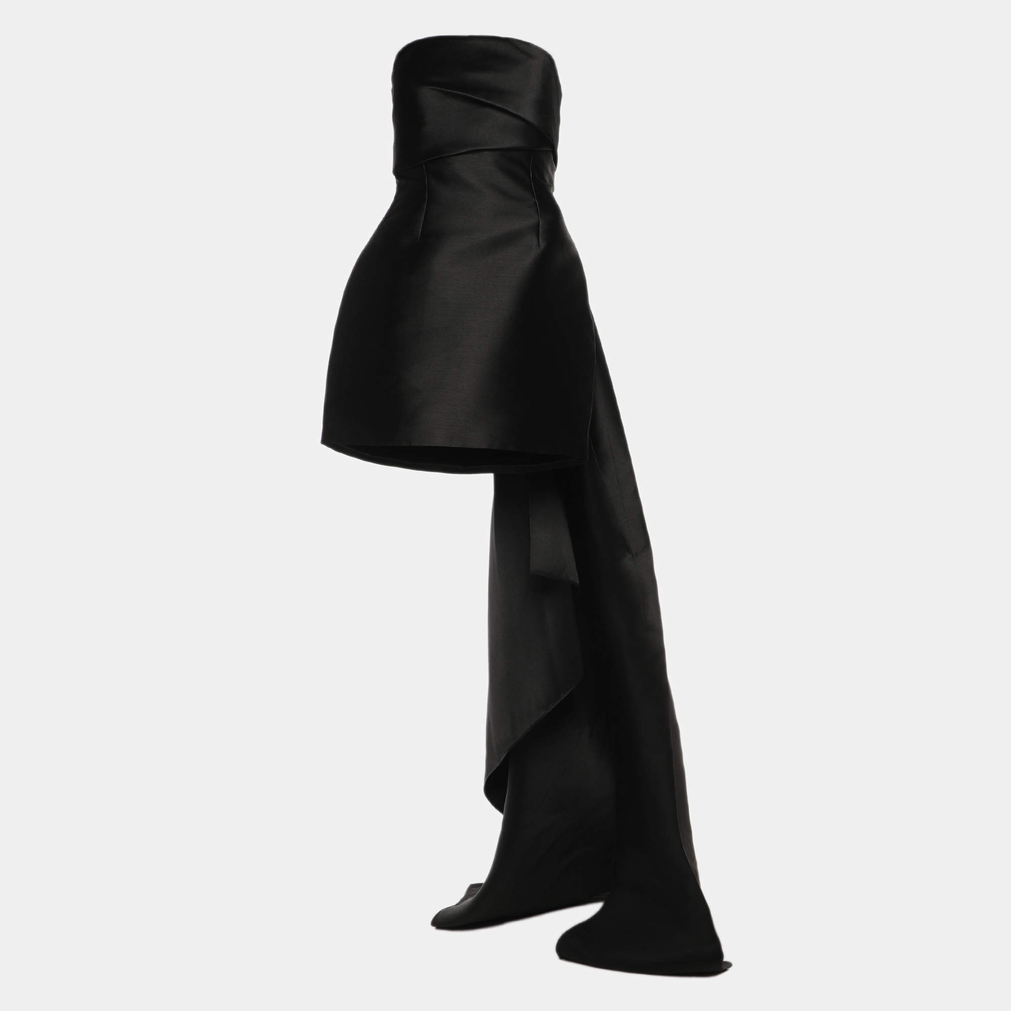 Pre Owned Solace London Black Satin Meyer Midi Dress S