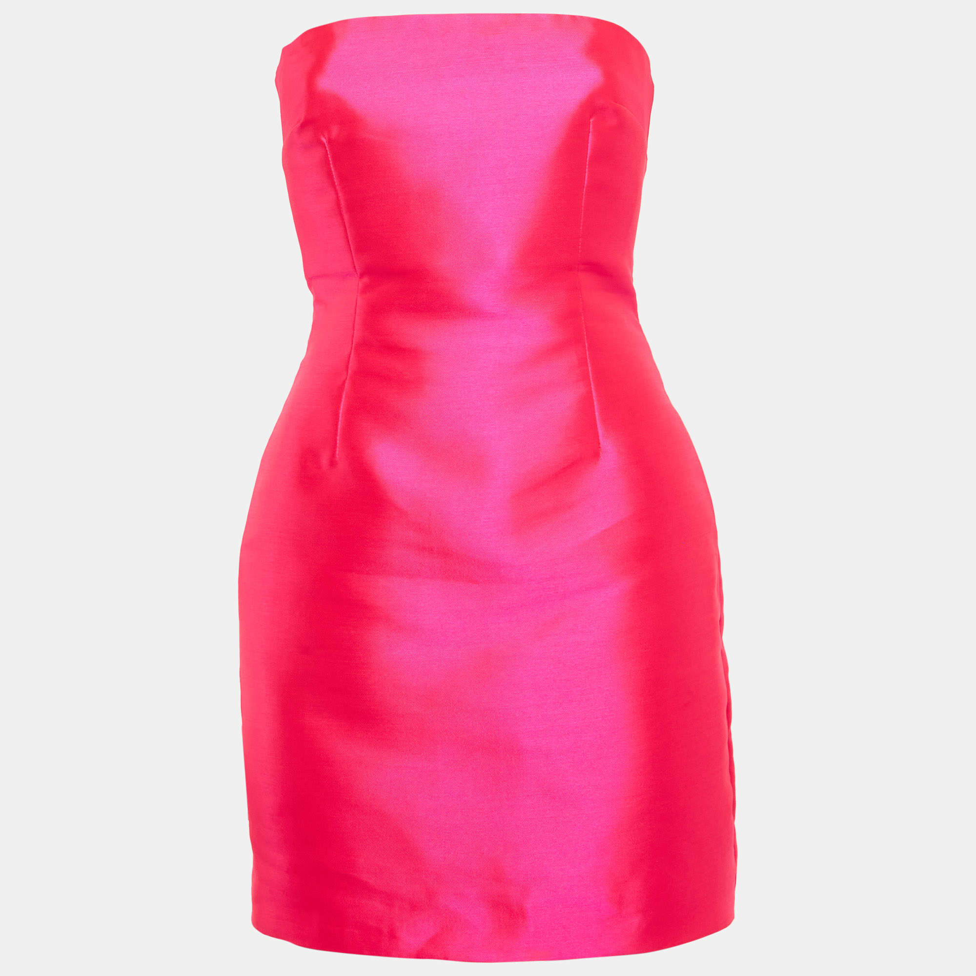 Pre Owned Solace London Fuchsia Pink Gabardine Lea Mini Dress S
