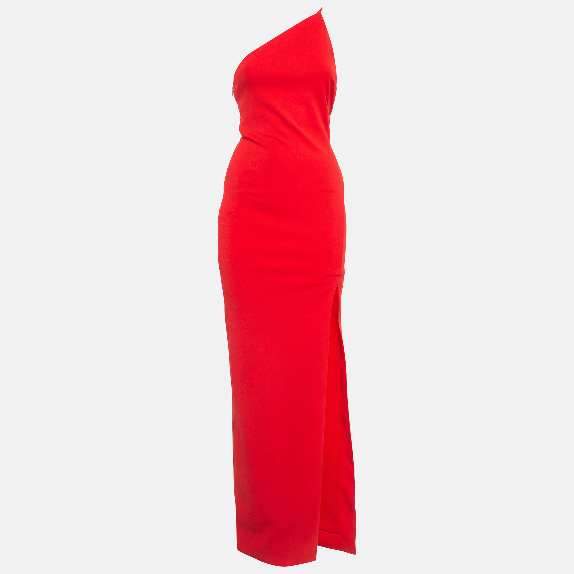 Solace London Red Stretch Crepe Petch Maxi Dress S