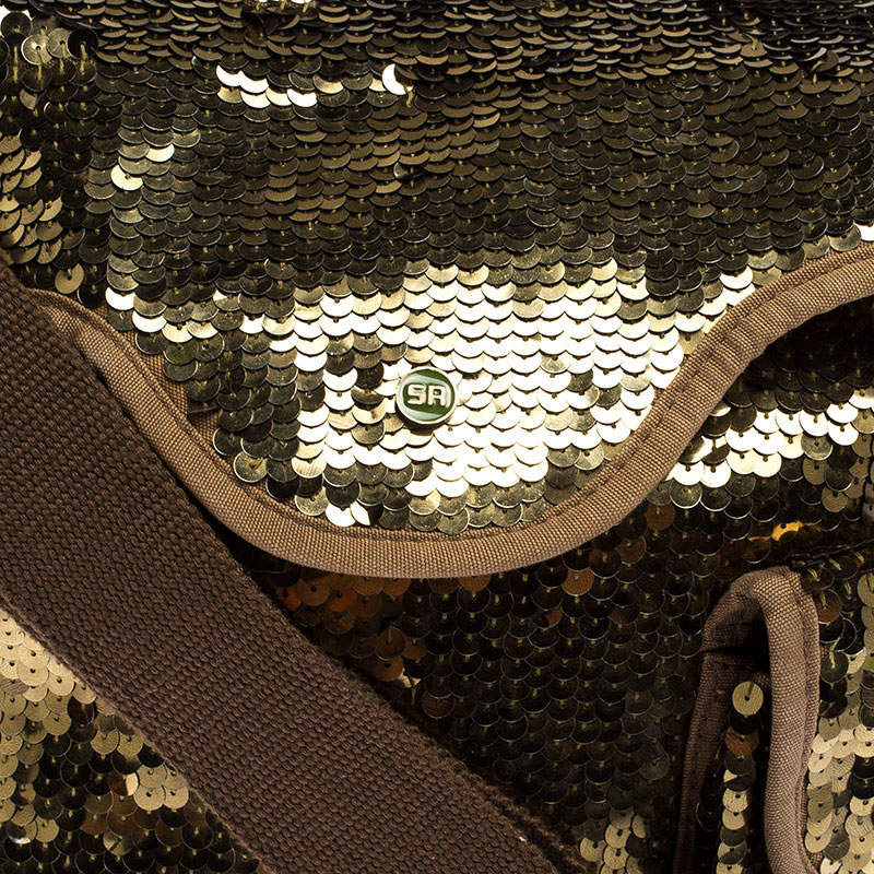 Pre Owned Sonia Rykiel Gold Sequin and Fabric Shoulder Bag